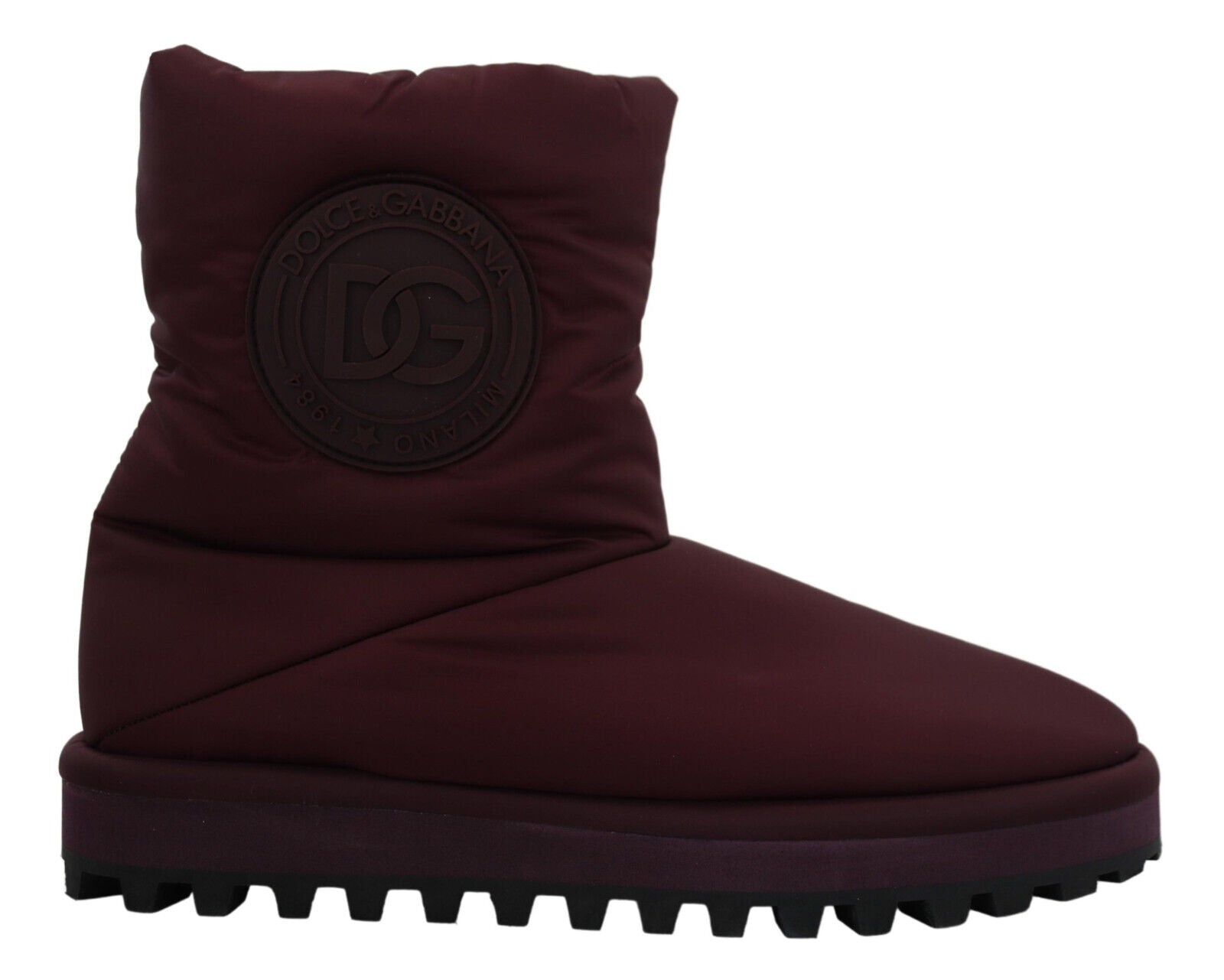 Bottes mi-montantes Dolce & Gabbana en nylon bordeaux rembourrées