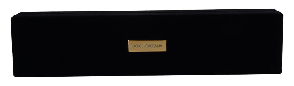 Boîte à bijoux de rangement Dolce & Gabbana en velours noir avec plaque logo
