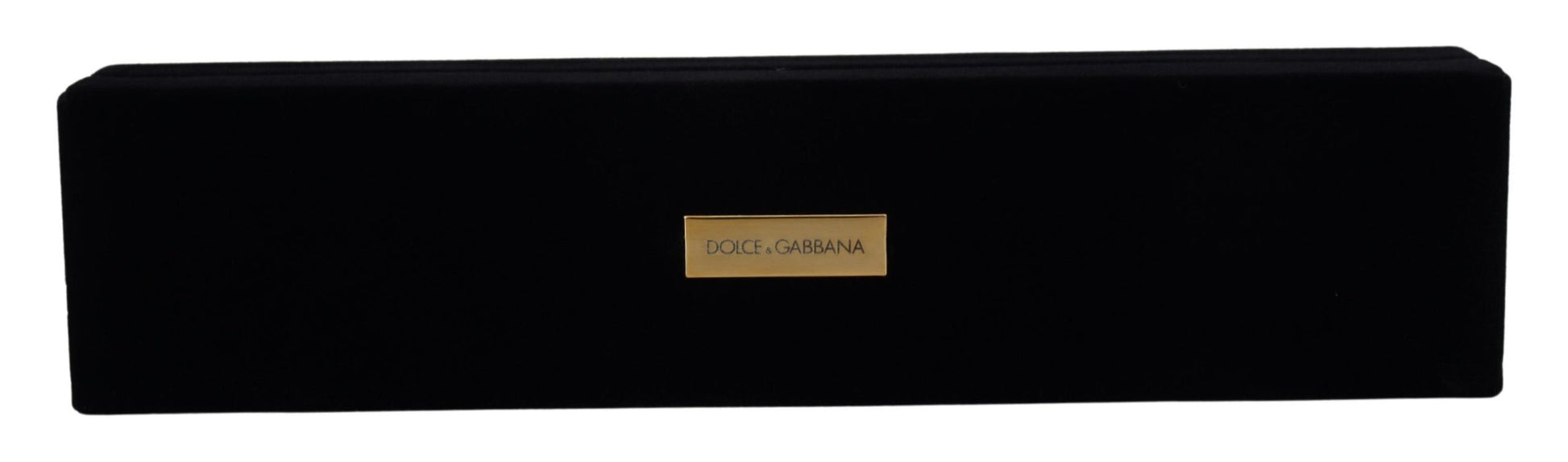 Boîte à bijoux de rangement Dolce & Gabbana en velours noir avec plaque logo