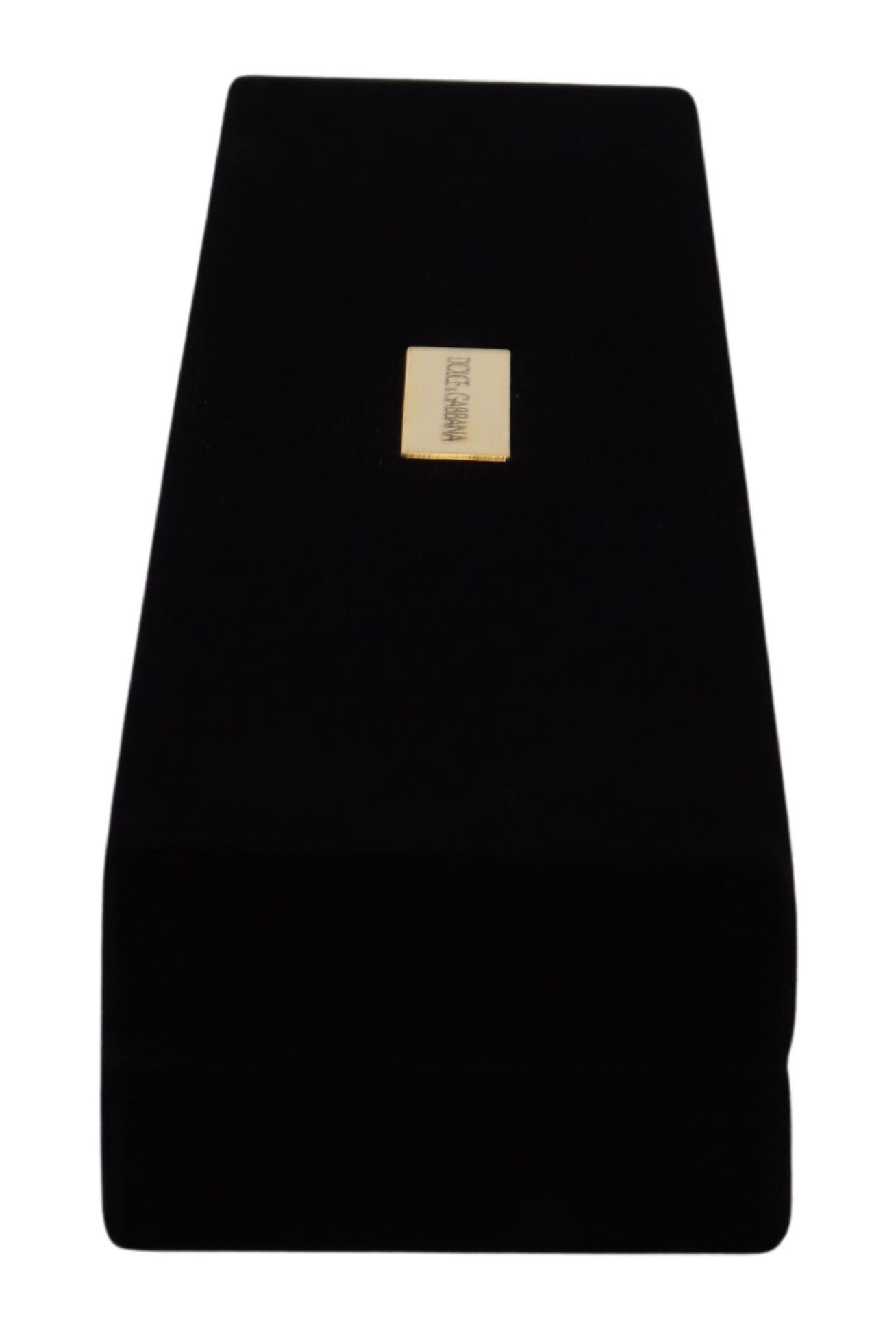 Boîte à bijoux de rangement Dolce & Gabbana en velours noir avec plaque logo