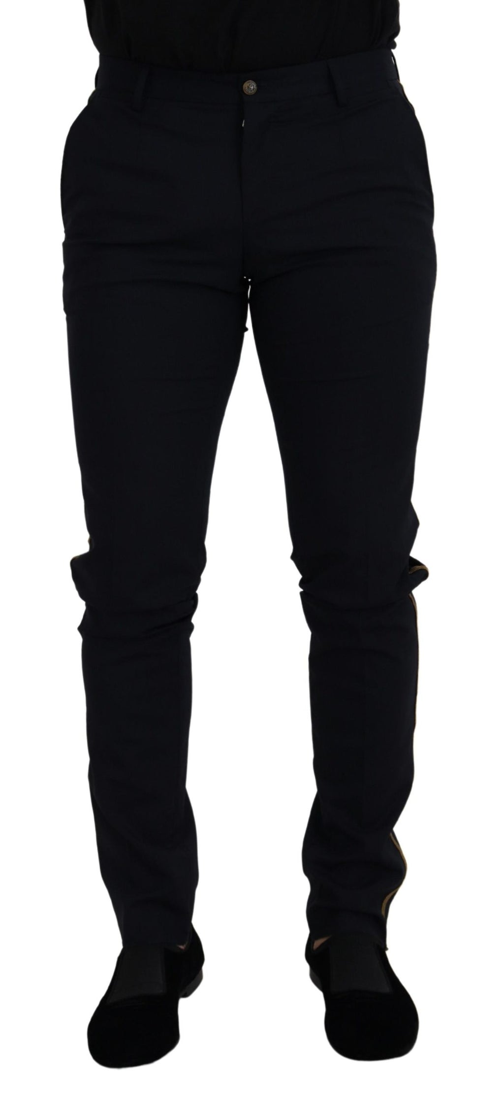 Pantalon de costume noir ajusté en laine Dolce & Gabbana
