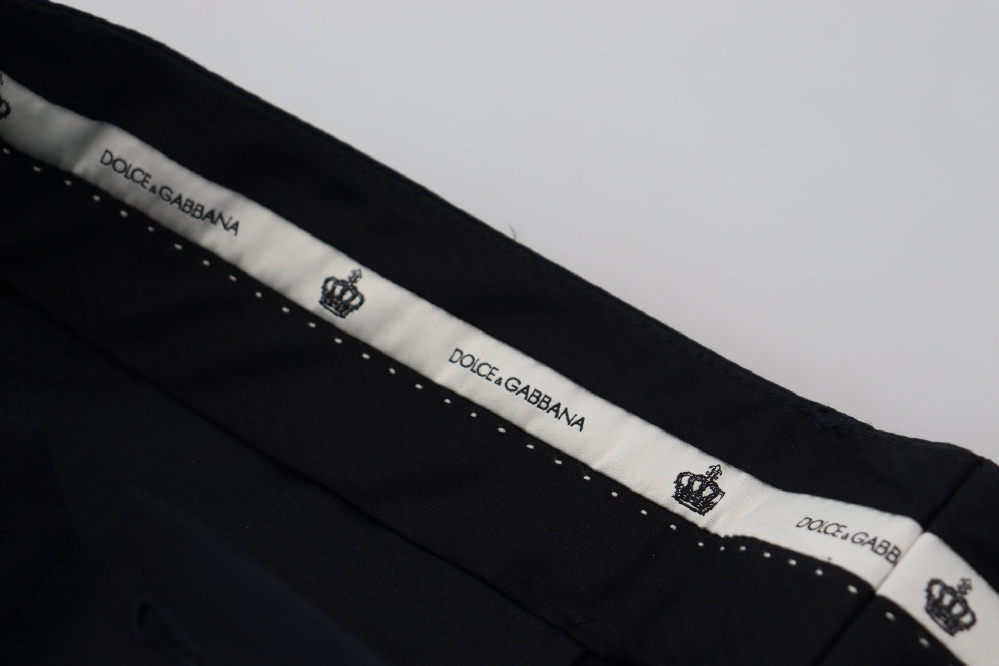 Pantalon de costume noir ajusté en laine Dolce & Gabbana