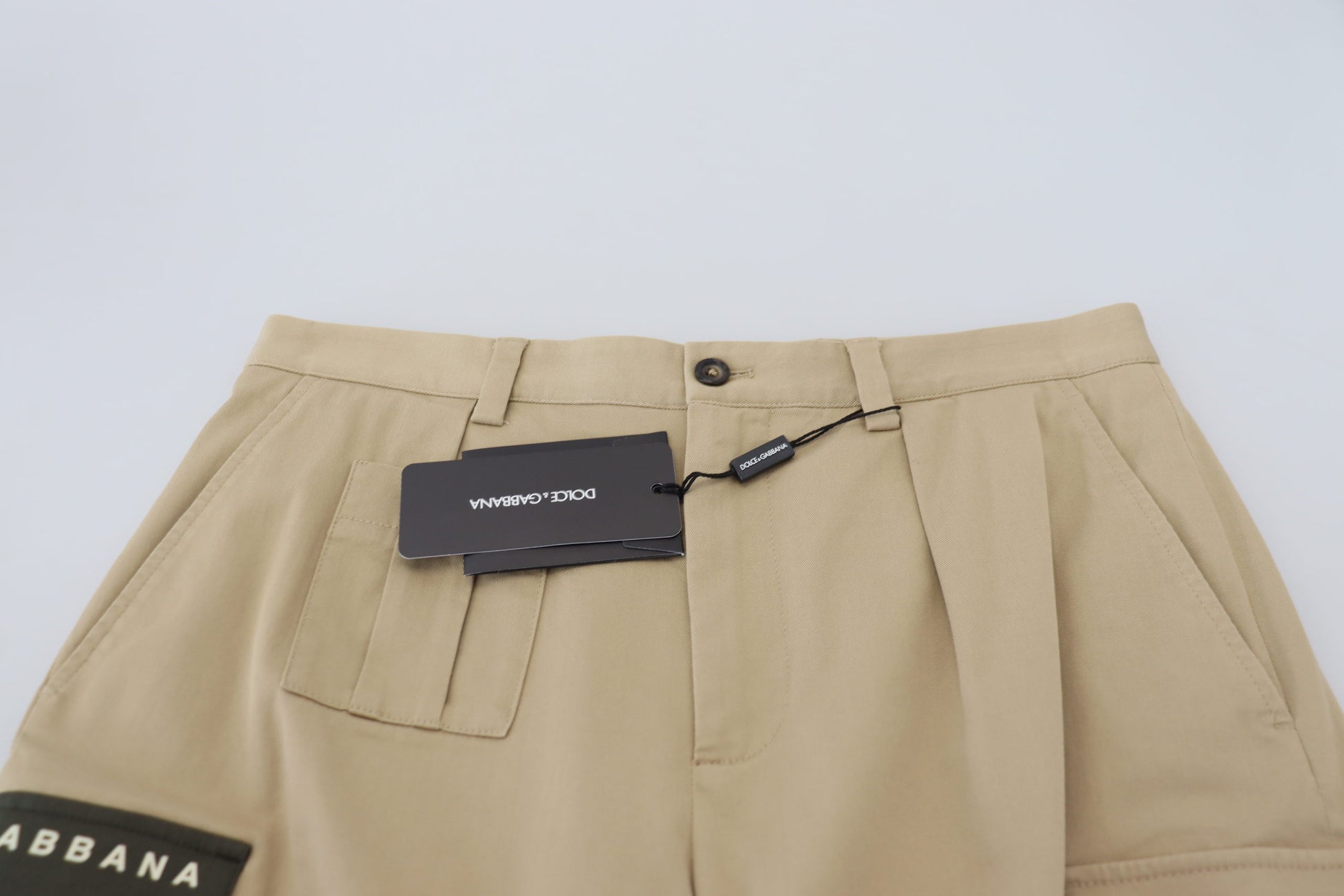 Shorts bermuda cargo en coton beige Dolce & Gabbana