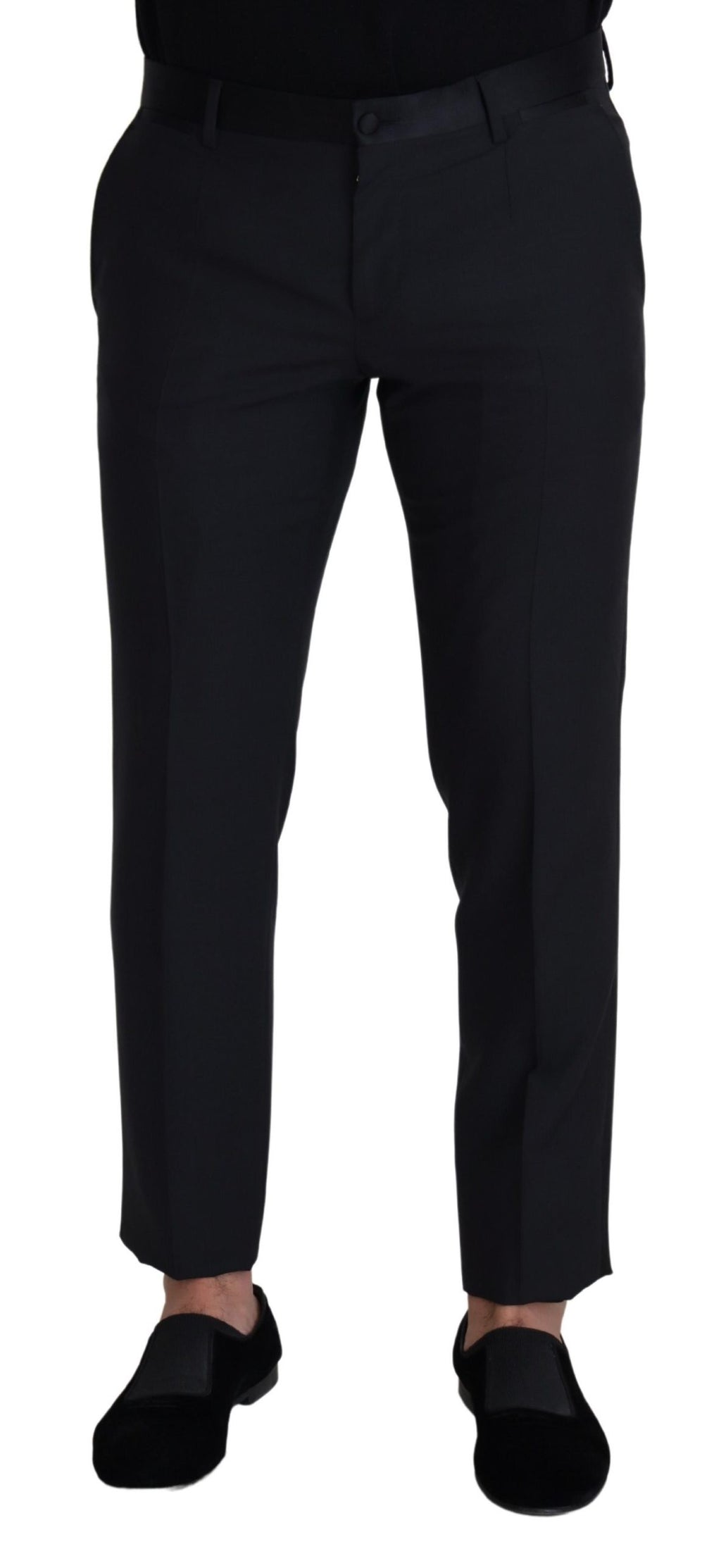 Pantalon de costume homme en laine noire Dolce & Gabbana
