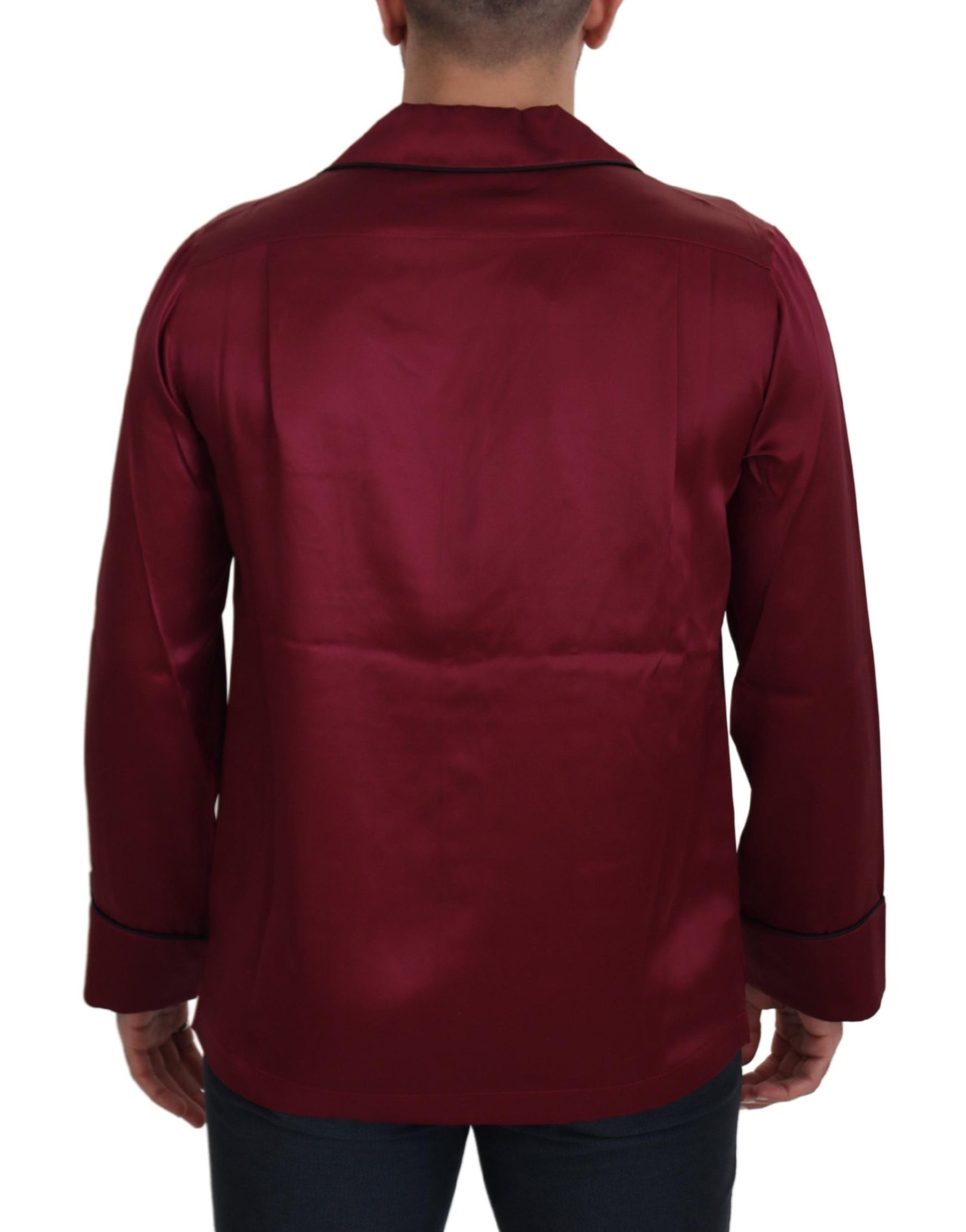 Haut de pyjama de nuit en soie rouge Dolce & Gabbana