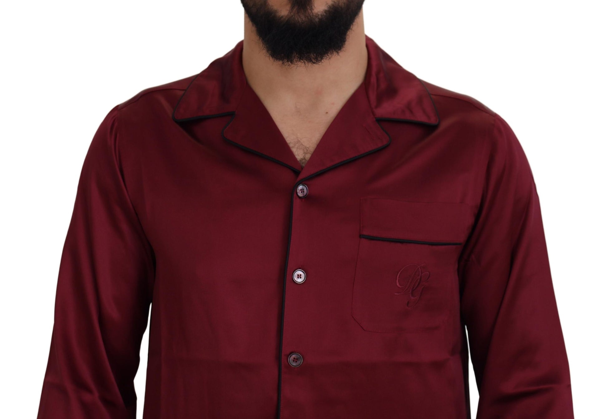 Haut de pyjama de nuit en soie rouge Dolce & Gabbana