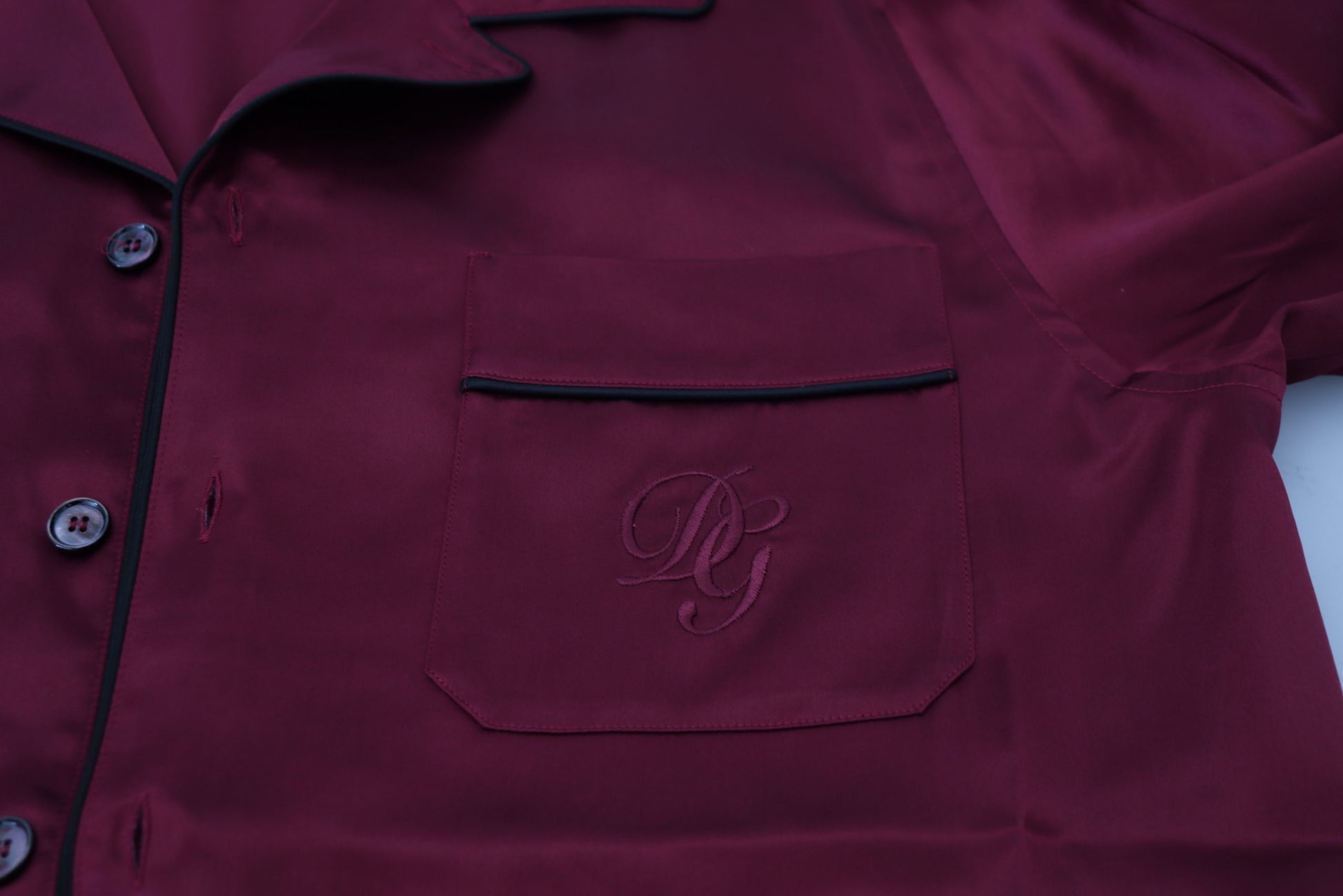 Haut de pyjama de nuit en soie rouge Dolce & Gabbana