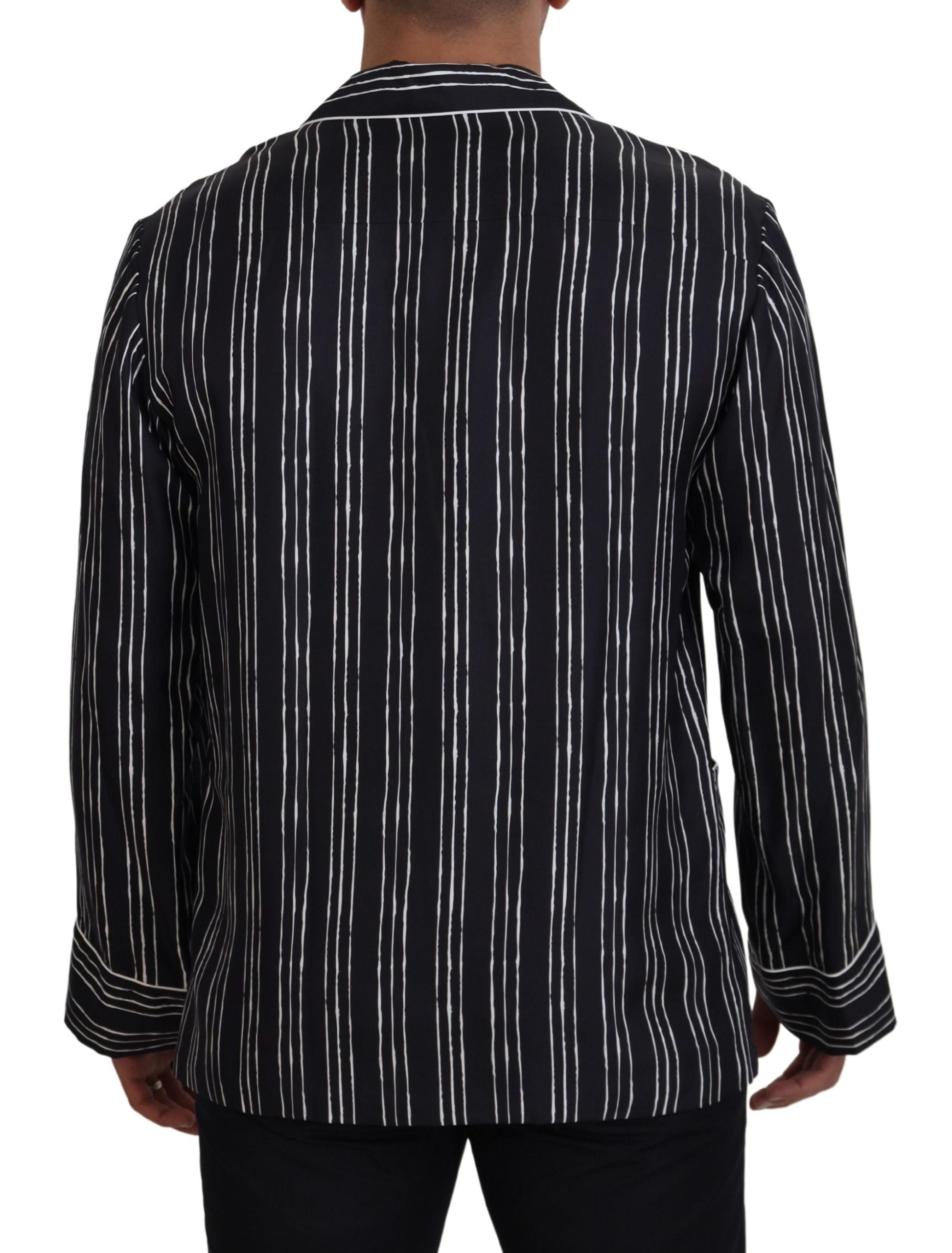 Veste de pyjama Dolce & Gabbana en soie rayée bleue