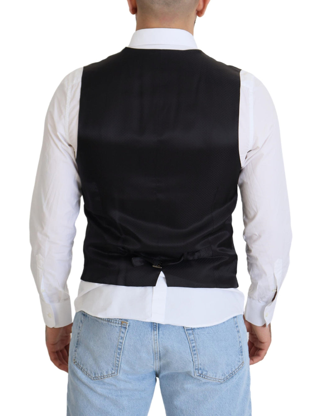 Gilet de Costume Dolce & Gabbana Noir en Laine Stretch