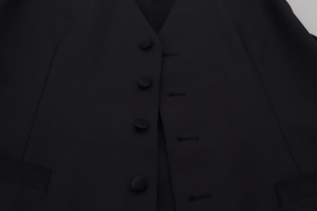 Gilet de Costume Dolce & Gabbana Noir en Laine Stretch