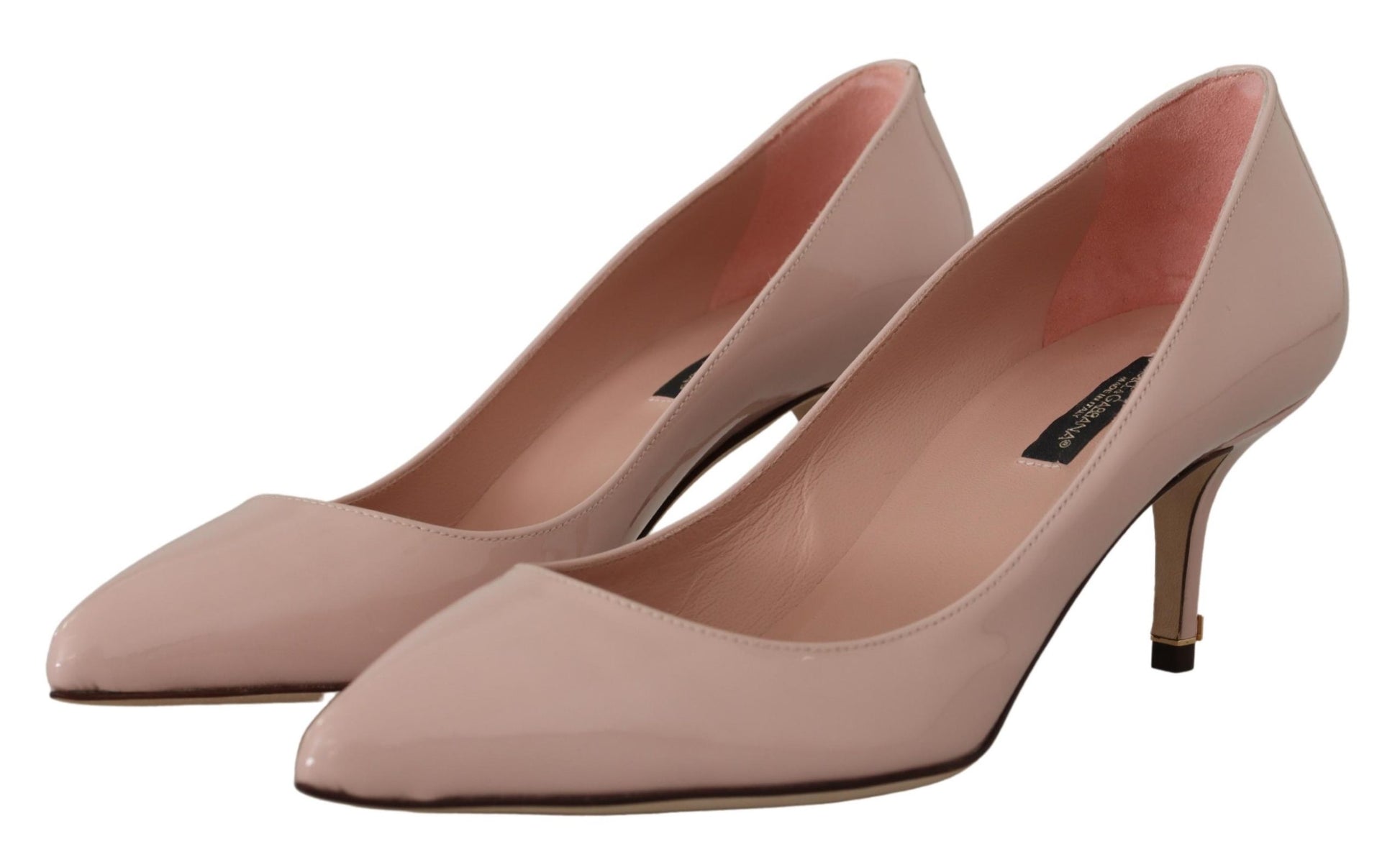 Chaussures à talons chaton en cuir verni rose Dolce & Gabbana