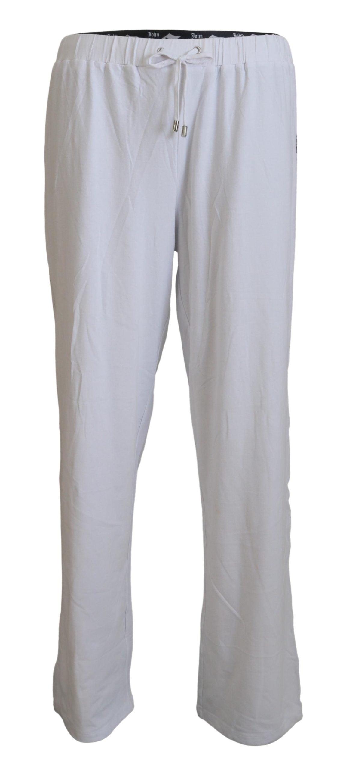 Pantalon ample en coton blanc à logo John Galliano pour homme