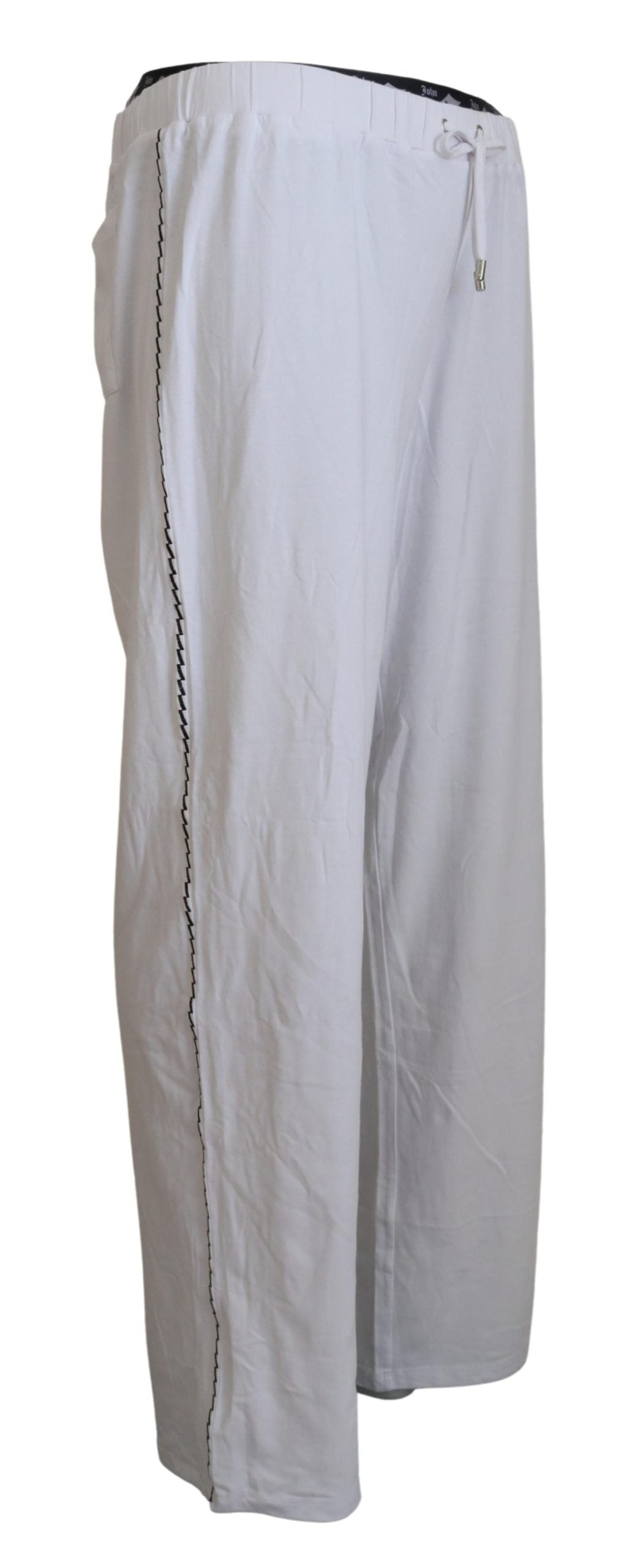 Pantalon ample en coton blanc à logo John Galliano pour homme