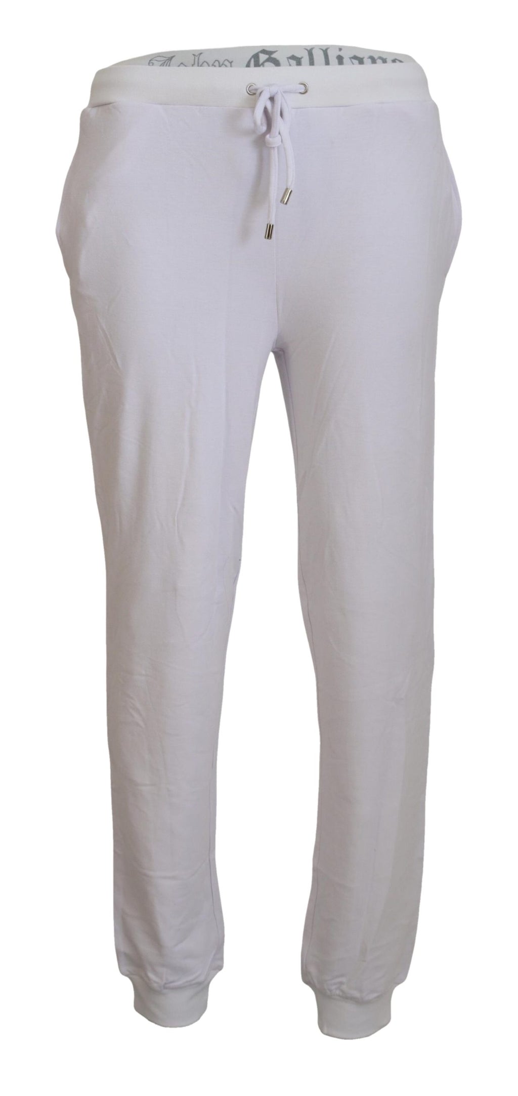 Pantalon de jogging homme en coton blanc à logo John Galliano