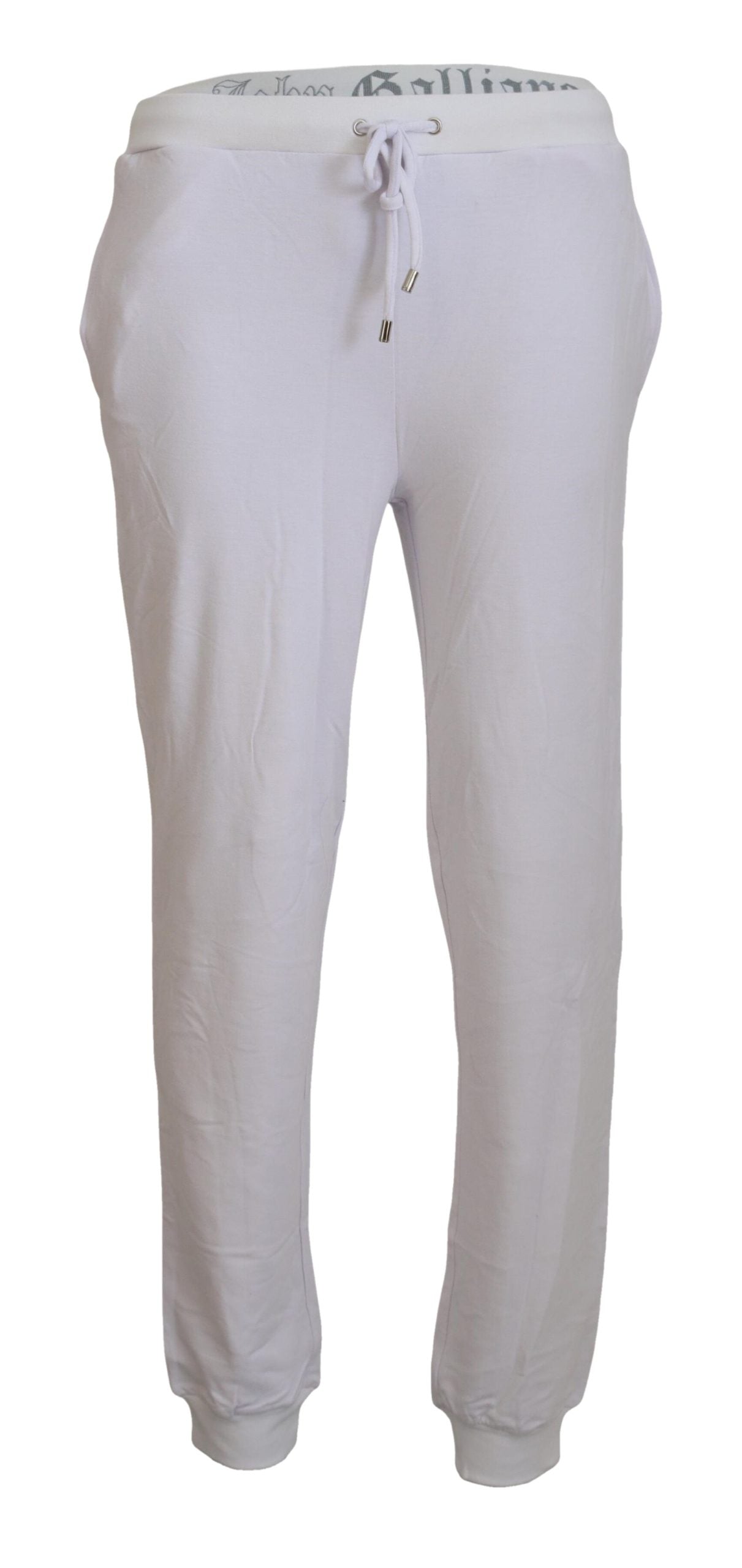 Pantalon de jogging homme en coton blanc à logo John Galliano