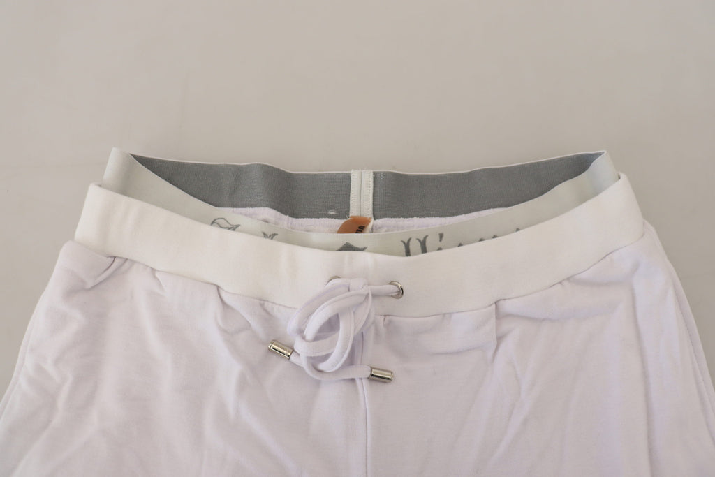 Pantalon de jogging homme en coton blanc à logo John Galliano