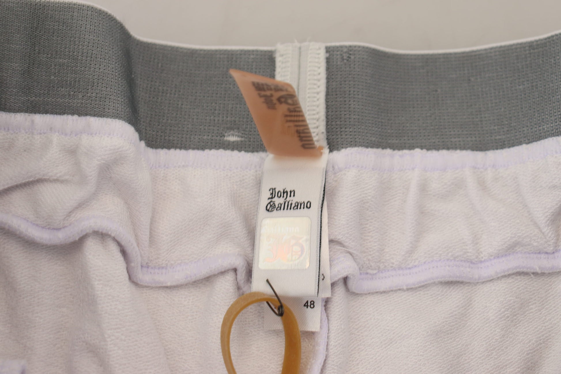 Pantalon de jogging homme en coton blanc à logo John Galliano