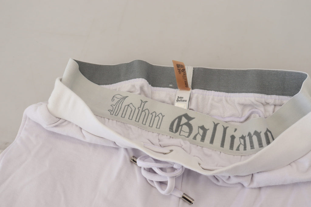 Pantalon de jogging homme en coton blanc à logo John Galliano
