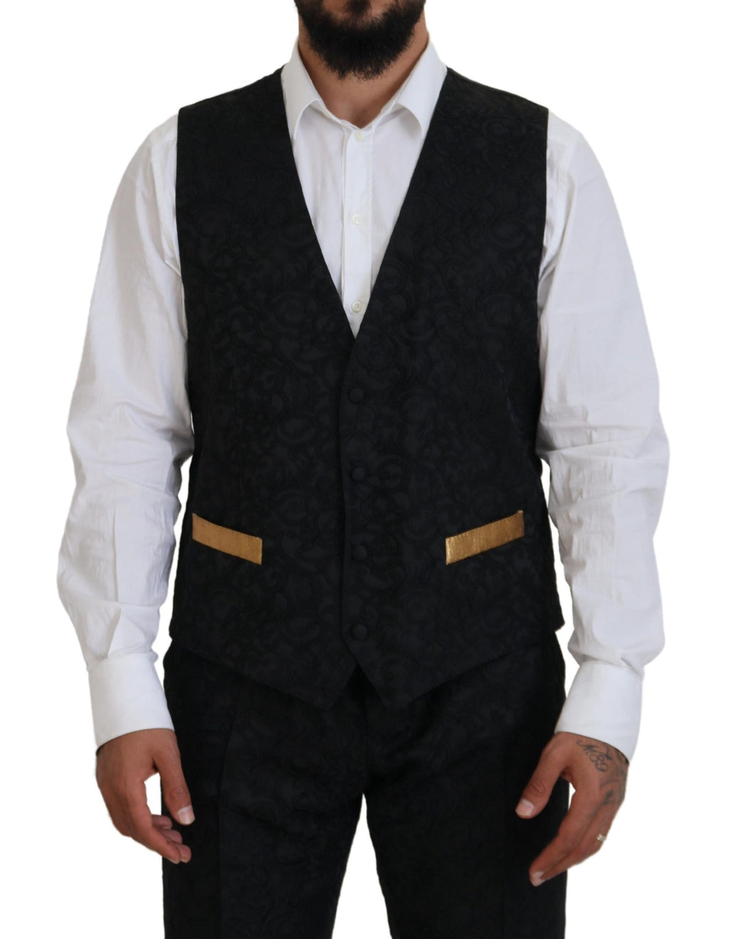 Costume Slim Fit Smoking Dolce & Gabbana Noir Or Fantaisie