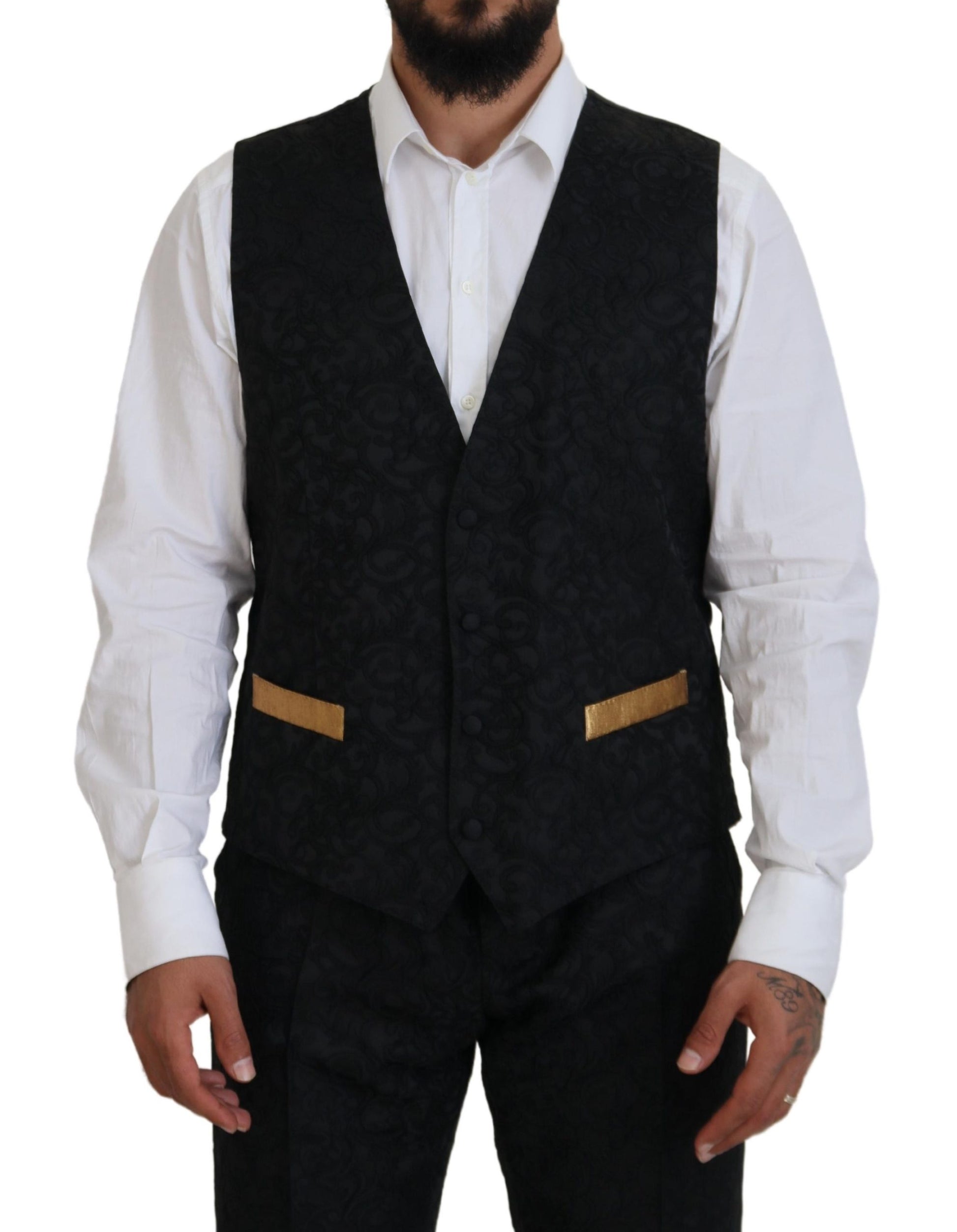 Costume Slim Fit Smoking Dolce & Gabbana Noir Or Fantaisie