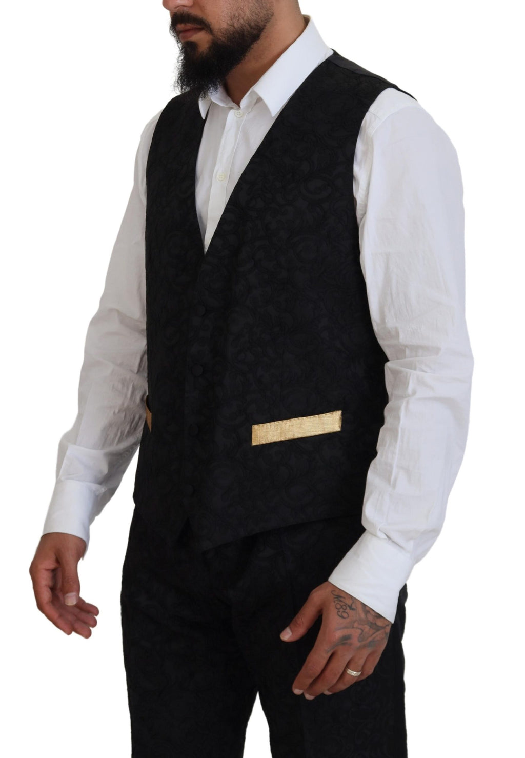 Costume Slim Fit Smoking Dolce & Gabbana Noir Or Fantaisie