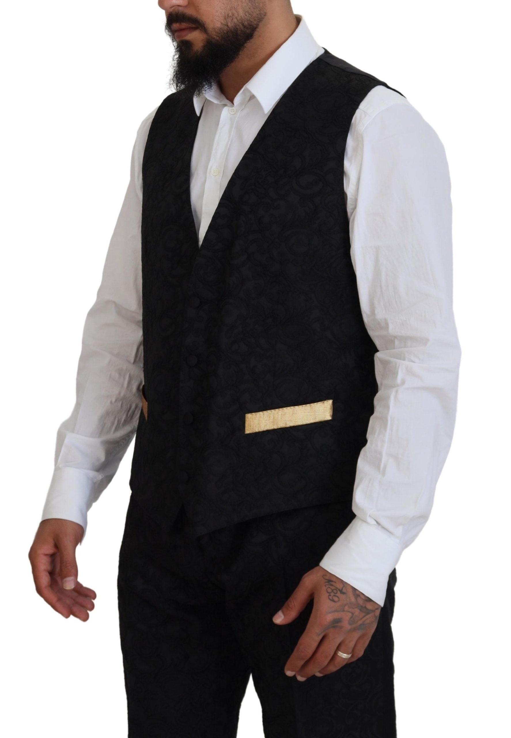 Costume Slim Fit Smoking Dolce & Gabbana Noir Or Fantaisie