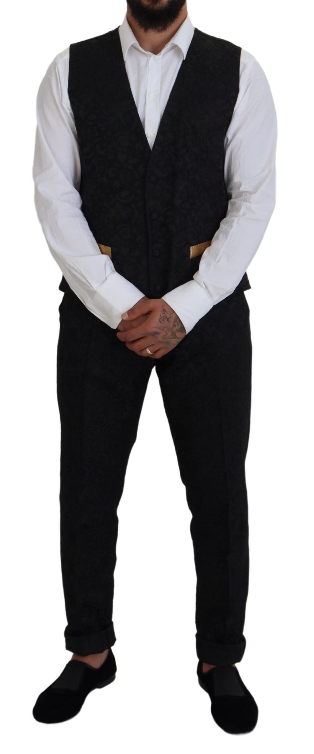 Costume Slim Fit Smoking Dolce & Gabbana Noir Or Fantaisie