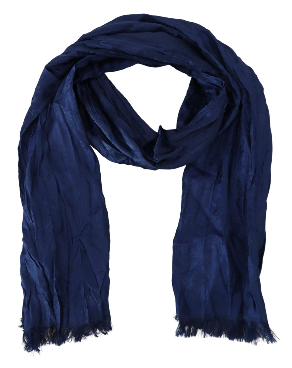 Foulard en Soie Bleu à Franges Costume National