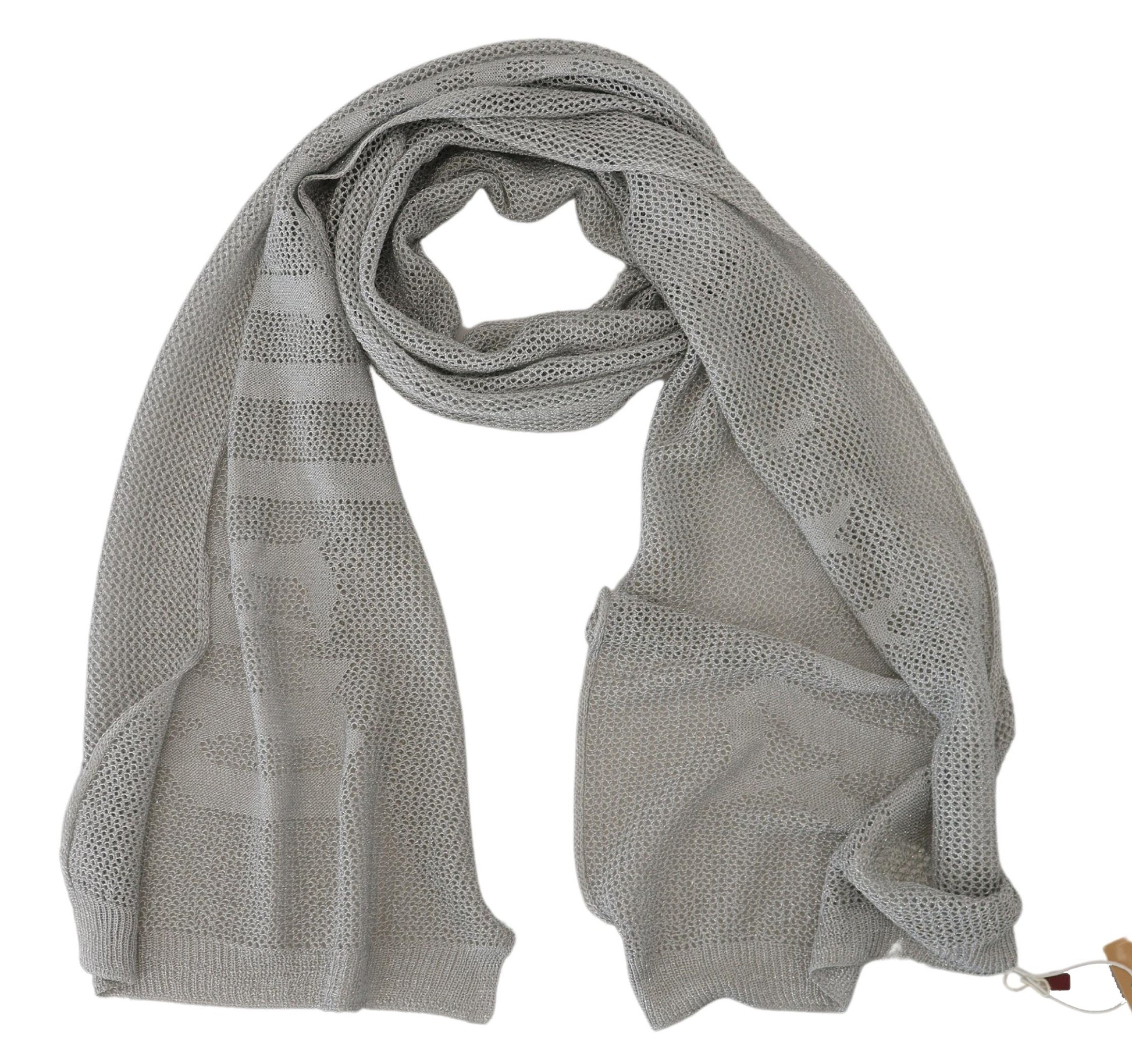 Écharpe/Foulard/Plaide en maille avec logo gris John Galliano