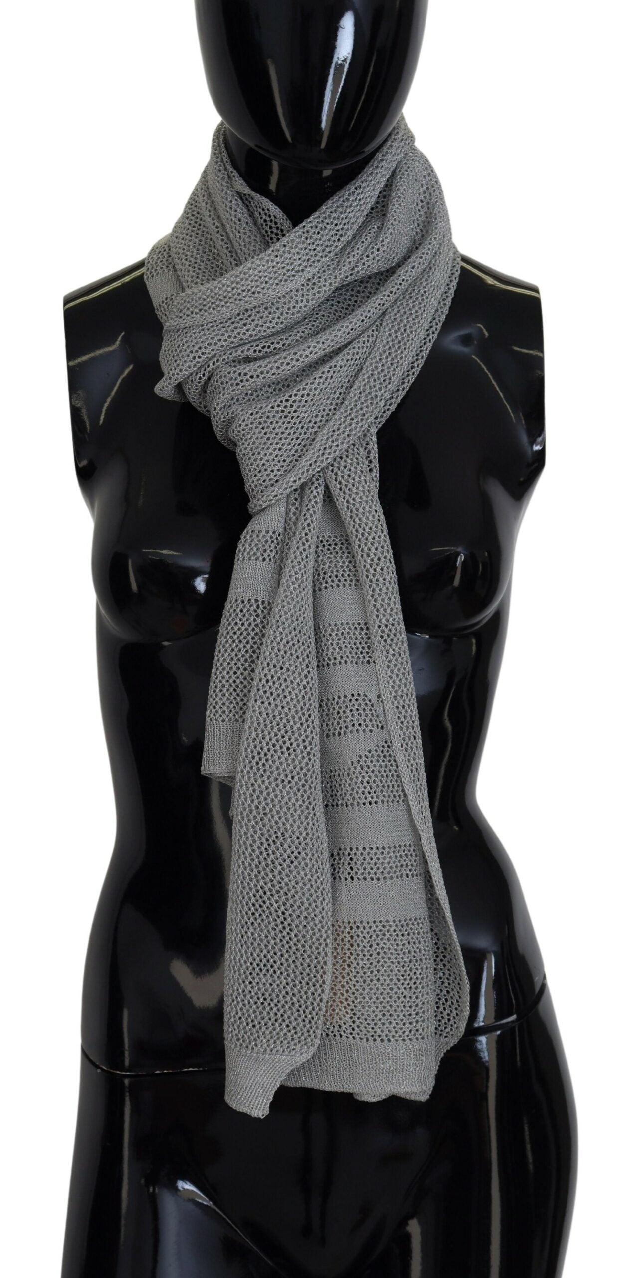 Écharpe/Foulard/Plaide en maille avec logo gris John Galliano