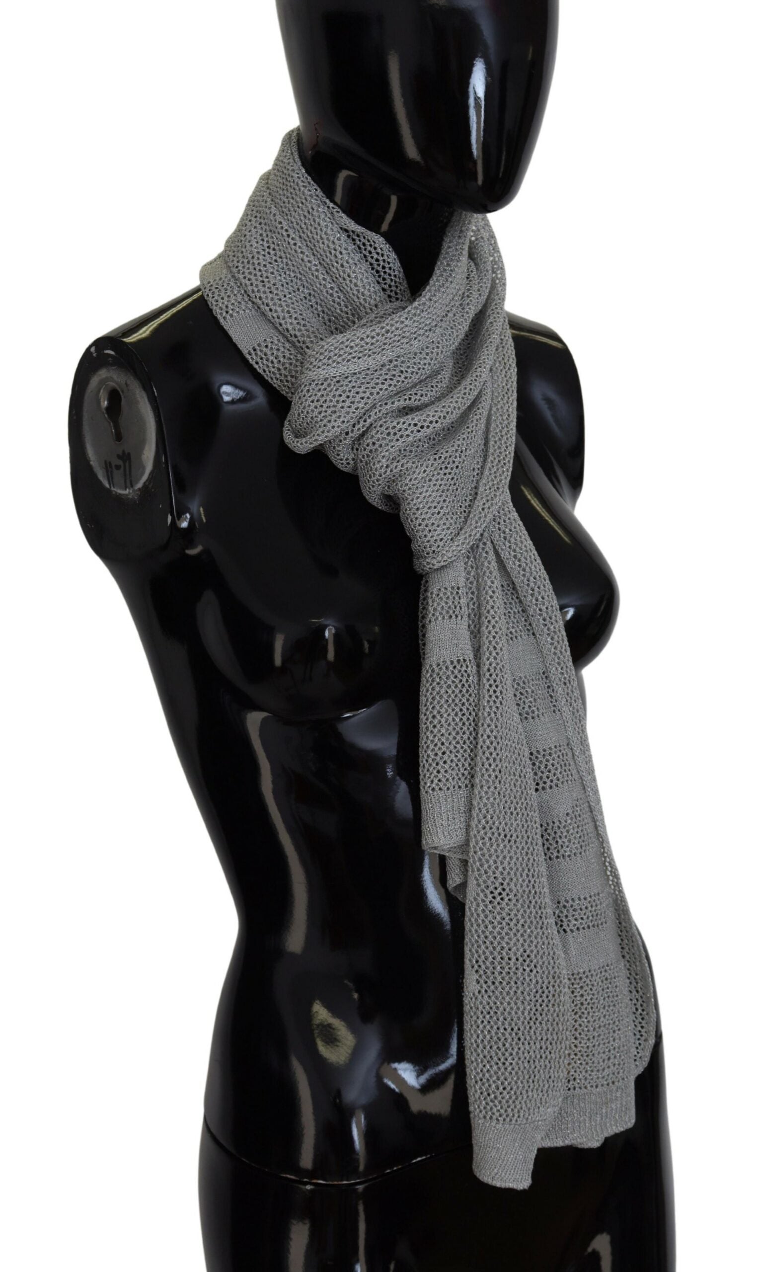 Écharpe/Foulard/Plaide en maille avec logo gris John Galliano