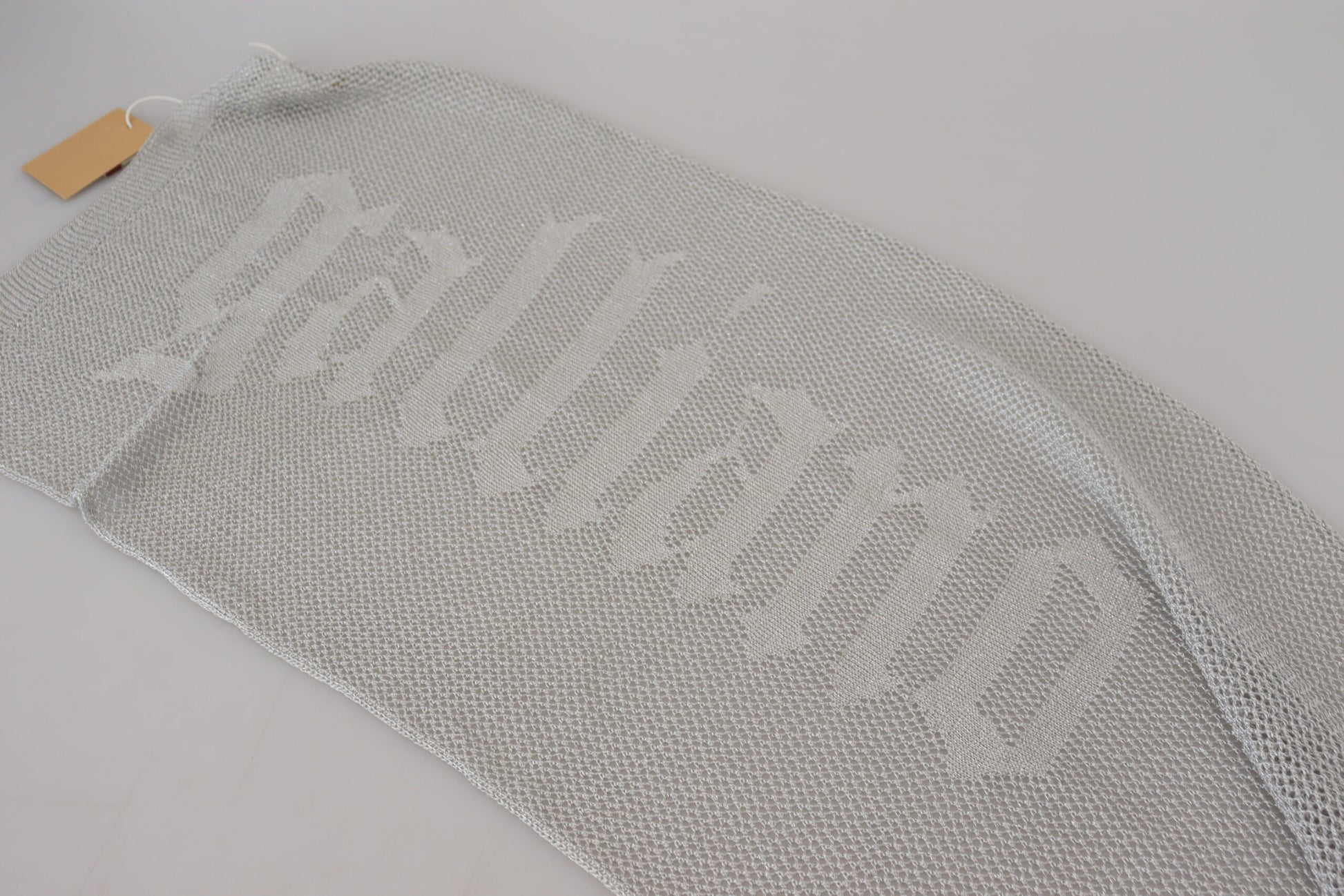 Écharpe/Foulard/Plaide en maille avec logo gris John Galliano