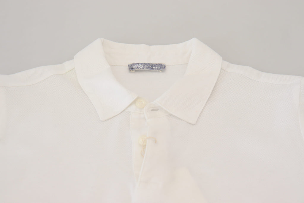 FRADI – Weißes Poloshirt aus Baumwolle mit Kragen und kurzen Ärmeln