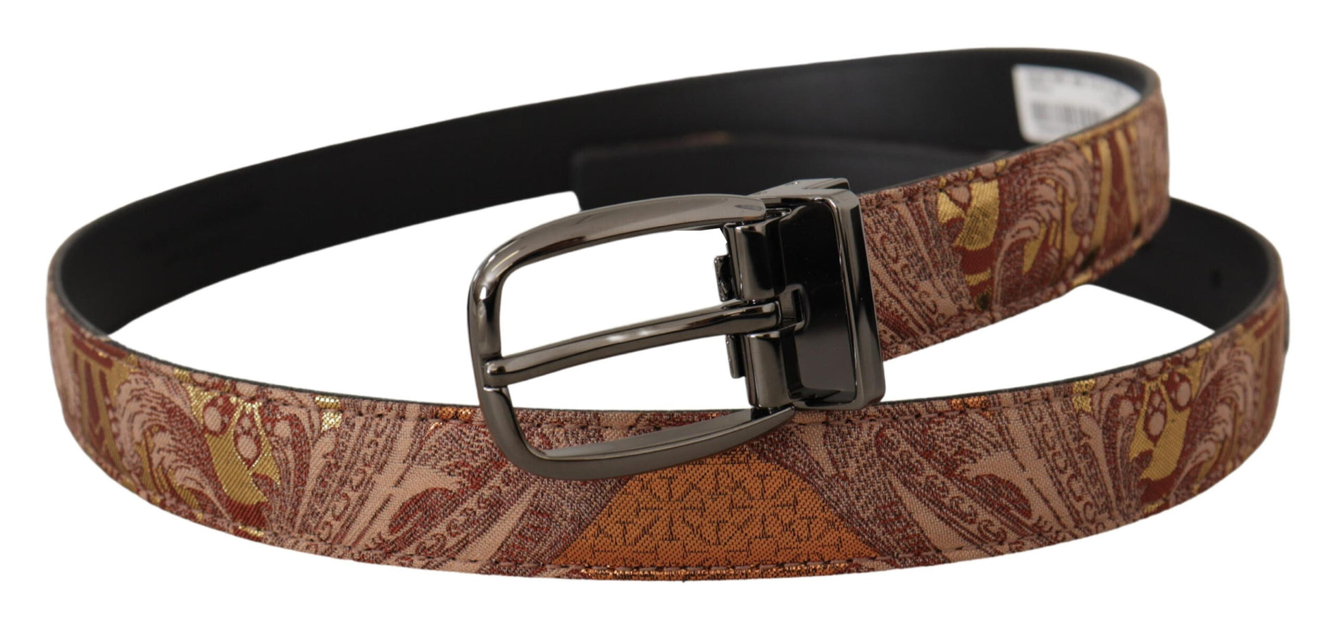 Ceinture Dolce & Gabbana en cuir gaufré multicolore avec boucle en métal noir