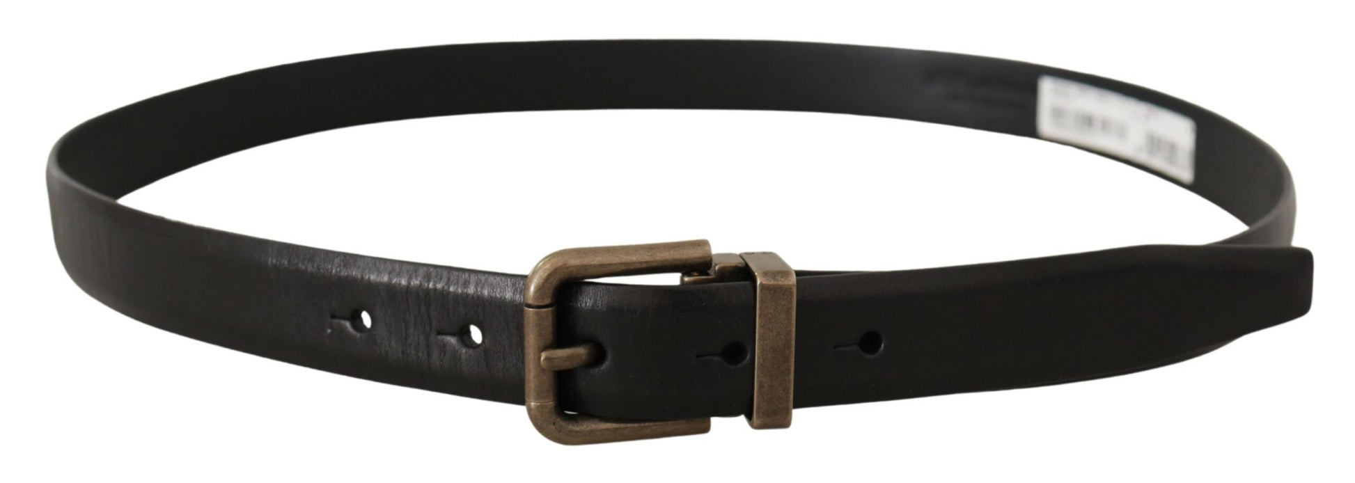 Ceinture Dolce & Gabbana en cuir de veau noir et boucle ardillon en laiton brossé