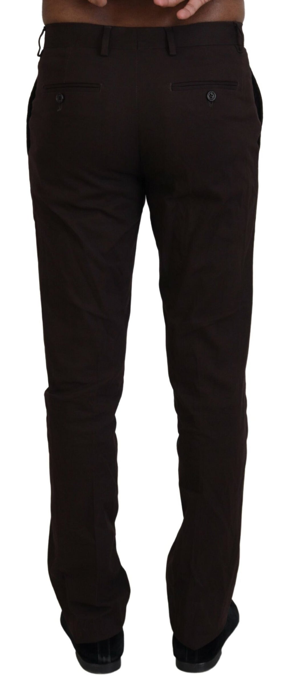 BENCIVENGA Braune, schmal zulaufende Herrenhose aus Baumwolle