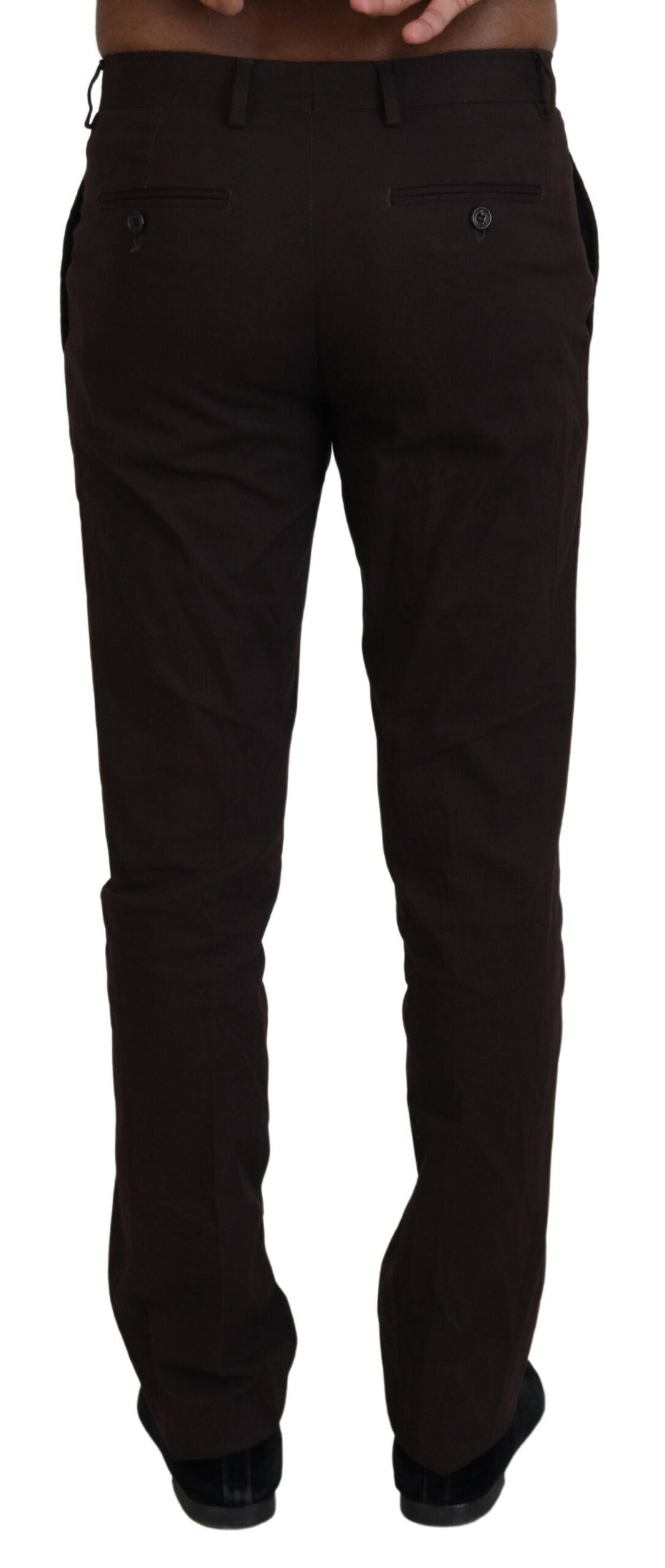BENCIVENGA Braune, schmal zulaufende Herrenhose aus Baumwolle
