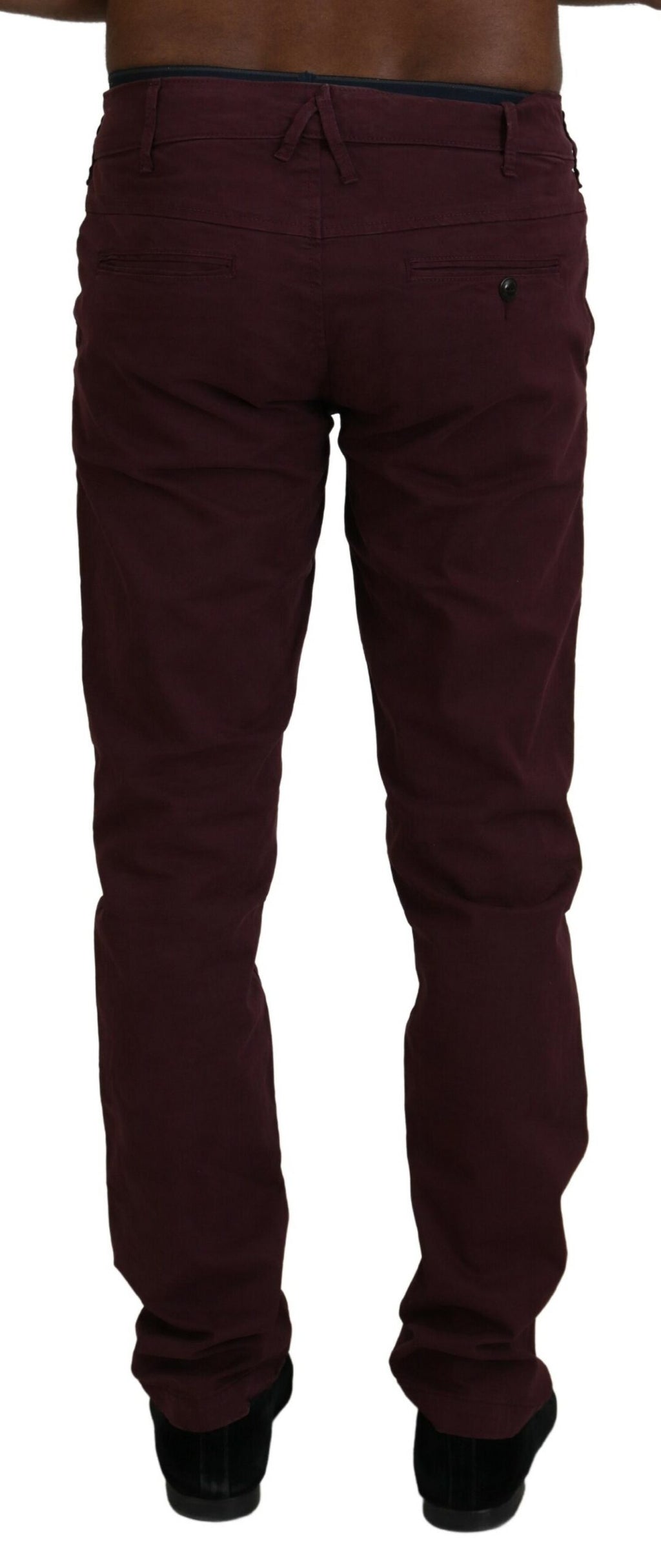 CYCLE Kastanienbraune, enganliegende, lässige Herrenhose aus Baumwollstretch