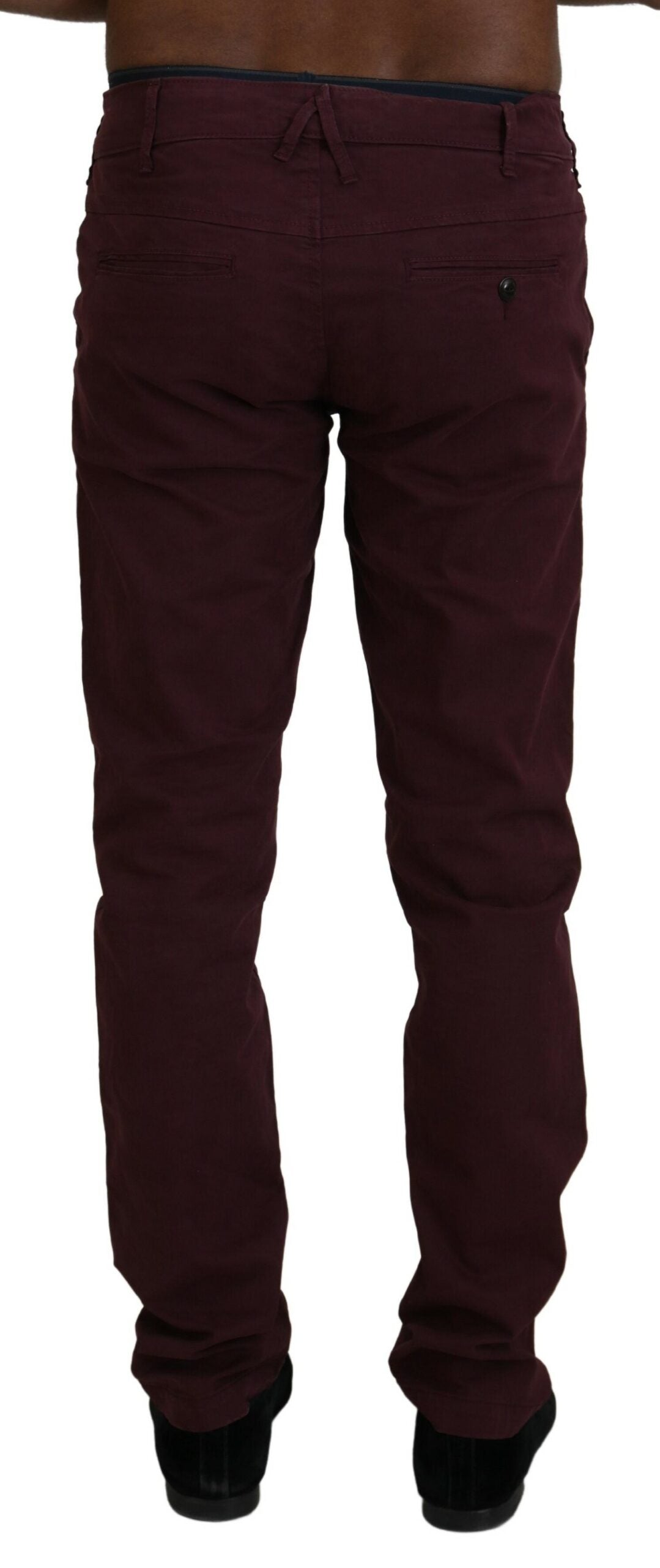 CYCLE Kastanienbraune, enganliegende, lässige Herrenhose aus Baumwollstretch
