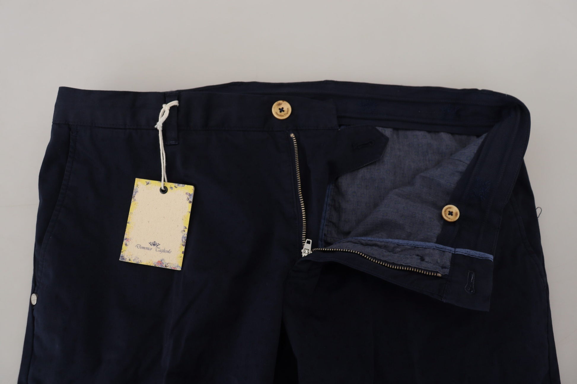 Pantalon skinny homme en coton bleu foncé Domenico Tagliente