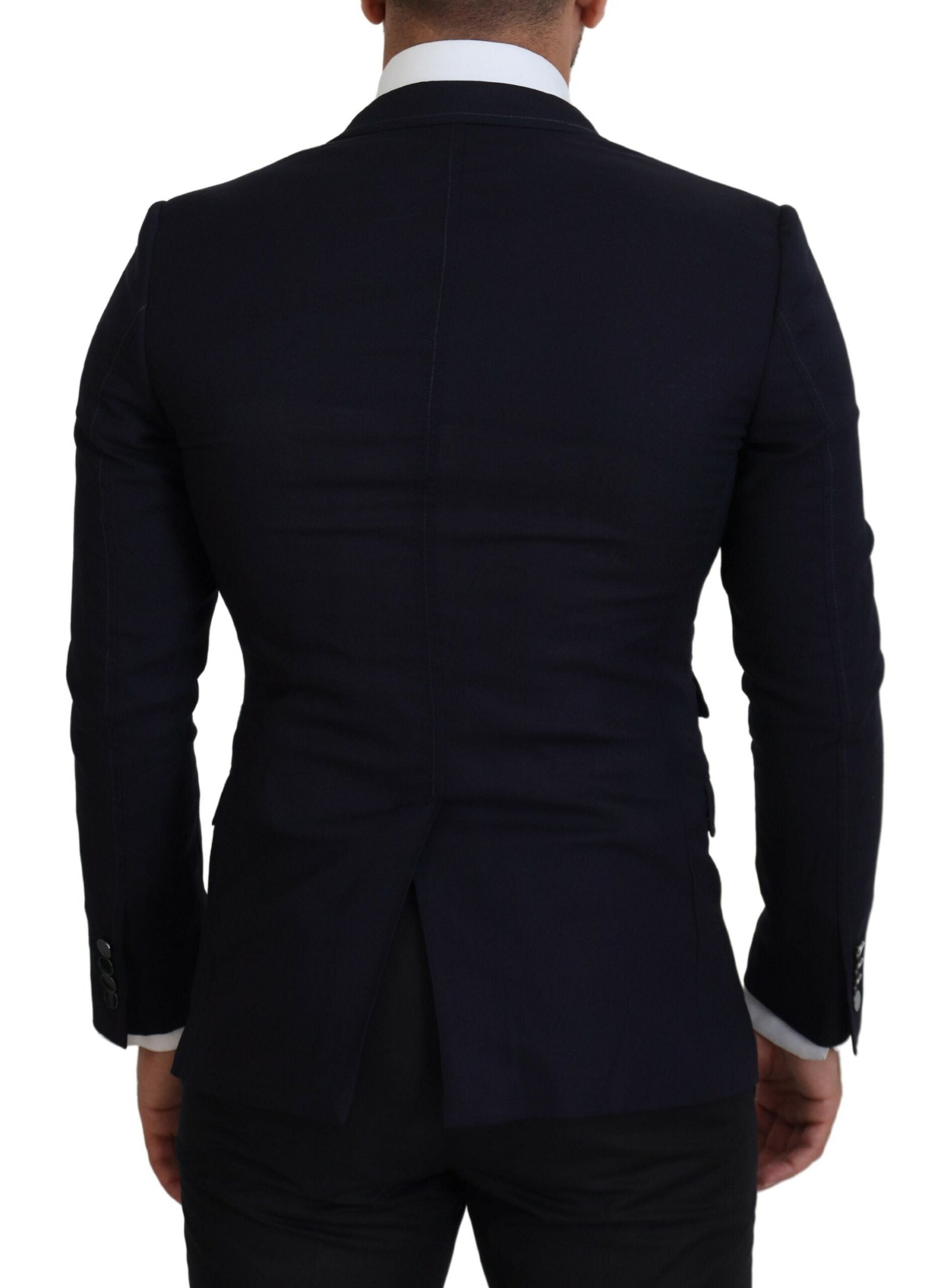 Blazer de costume Dolce & Gabbana Taormina en laine bleue