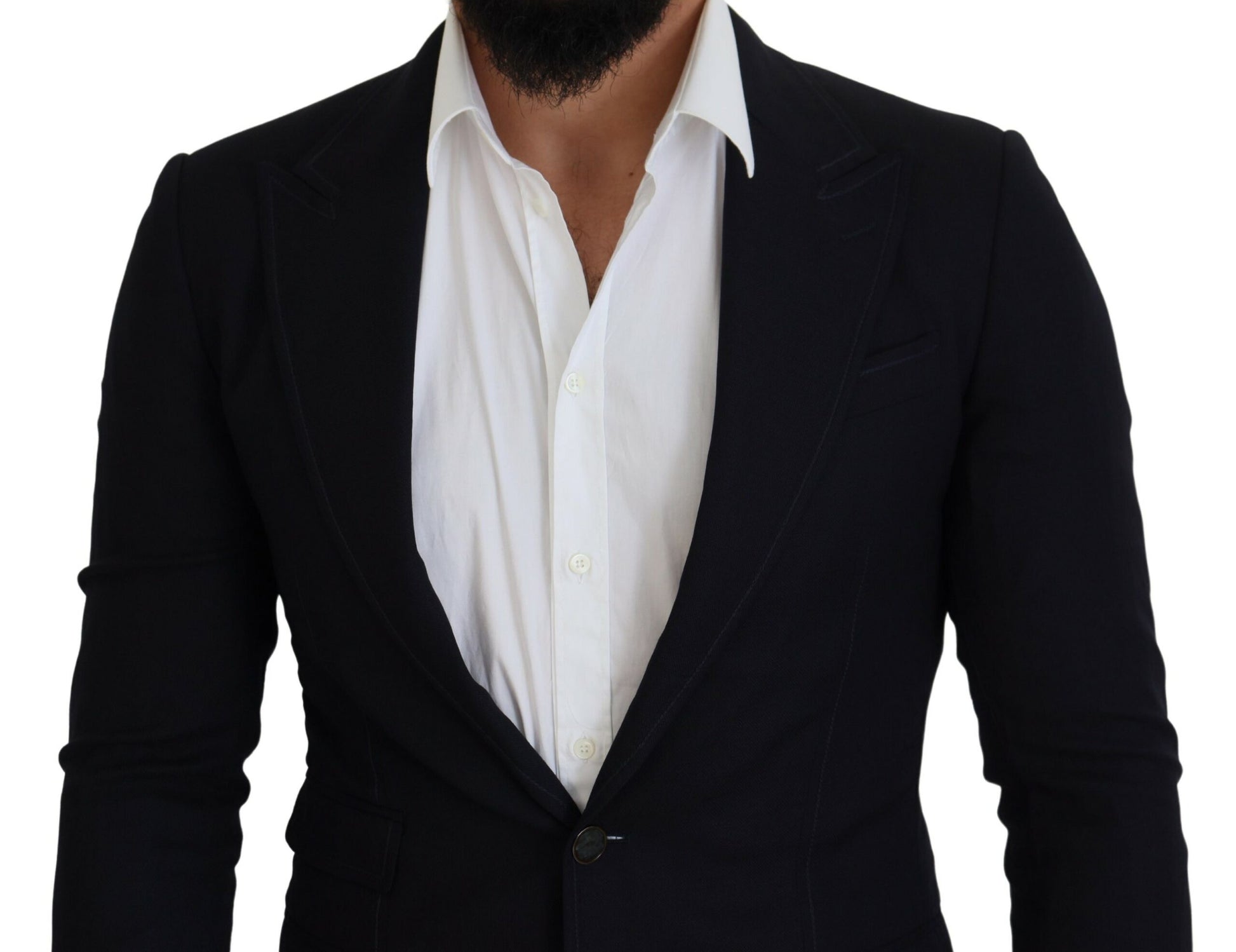 Blazer de costume Dolce & Gabbana Taormina en laine bleue