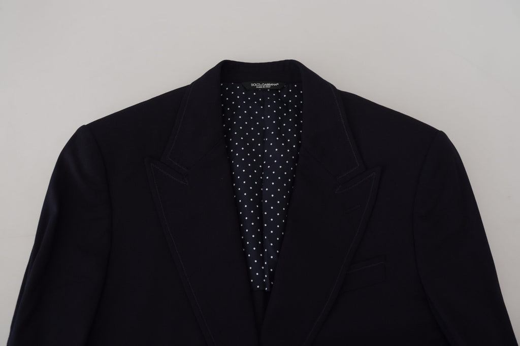 Blazer de costume Dolce & Gabbana Taormina en laine bleue