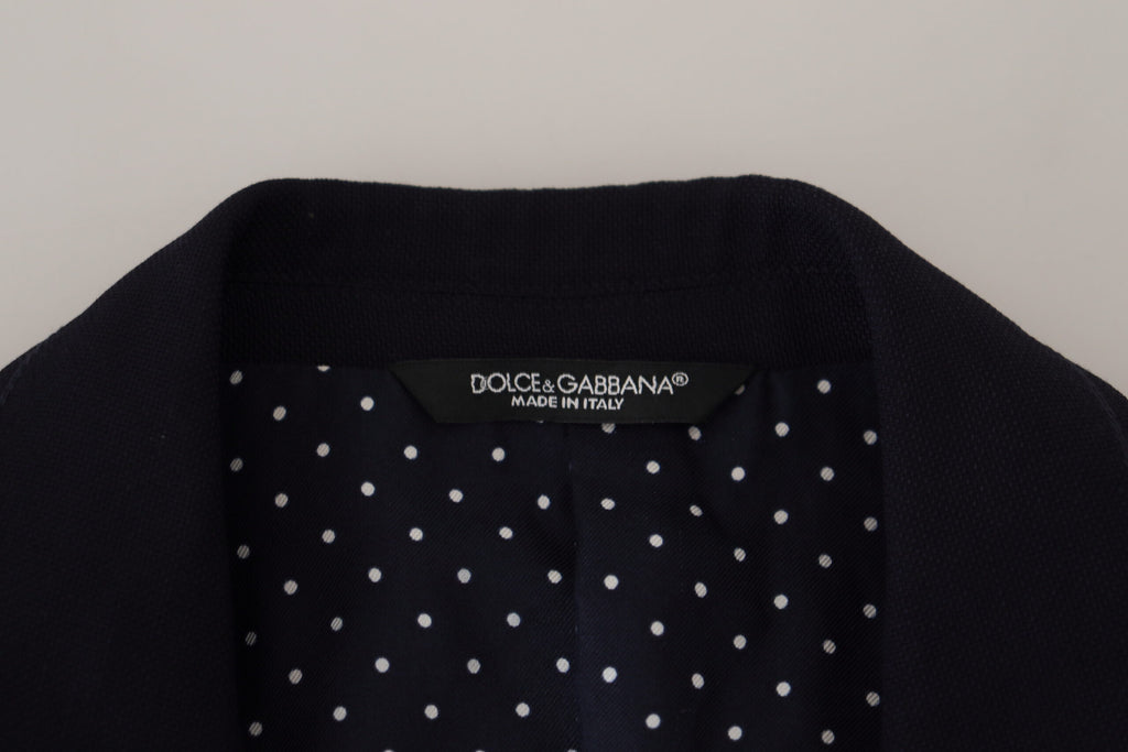 Blazer de costume Dolce & Gabbana Taormina en laine bleue