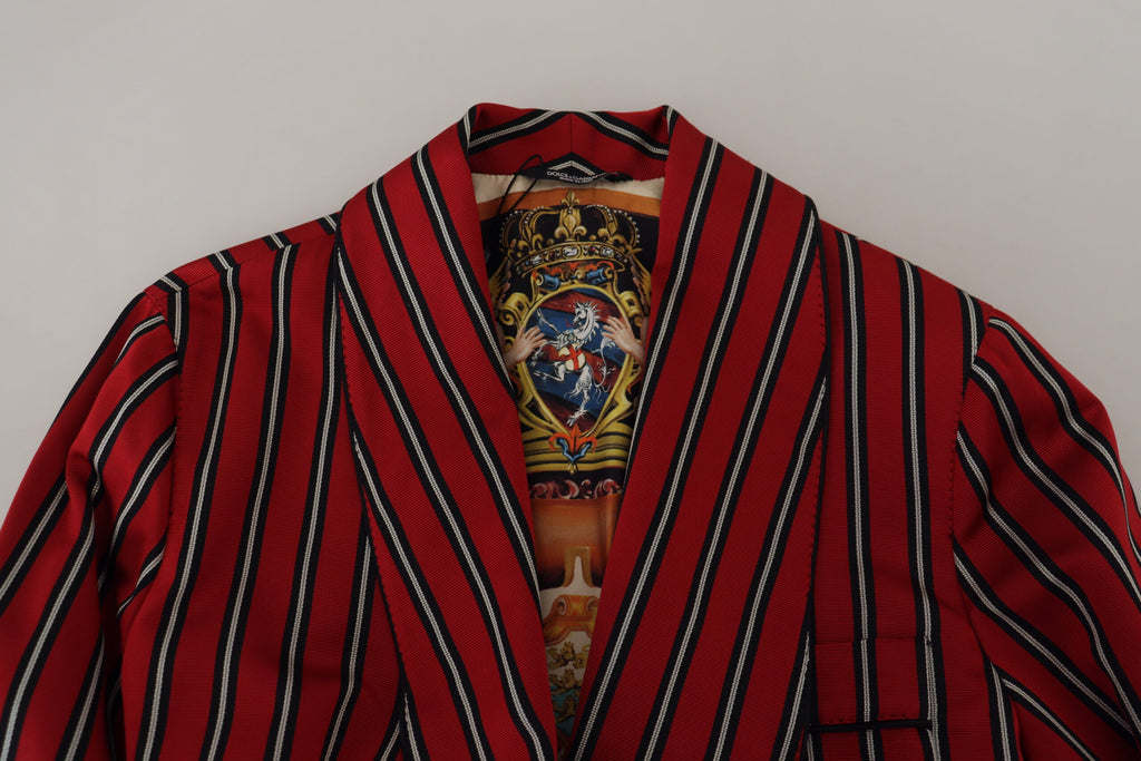 Robe Dolce & Gabbana doublée d'un imprimé rayé Martini rouge