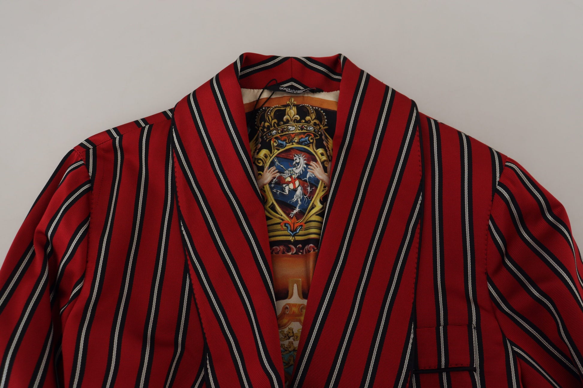 Robe Dolce & Gabbana doublée d'un imprimé rayé Martini rouge