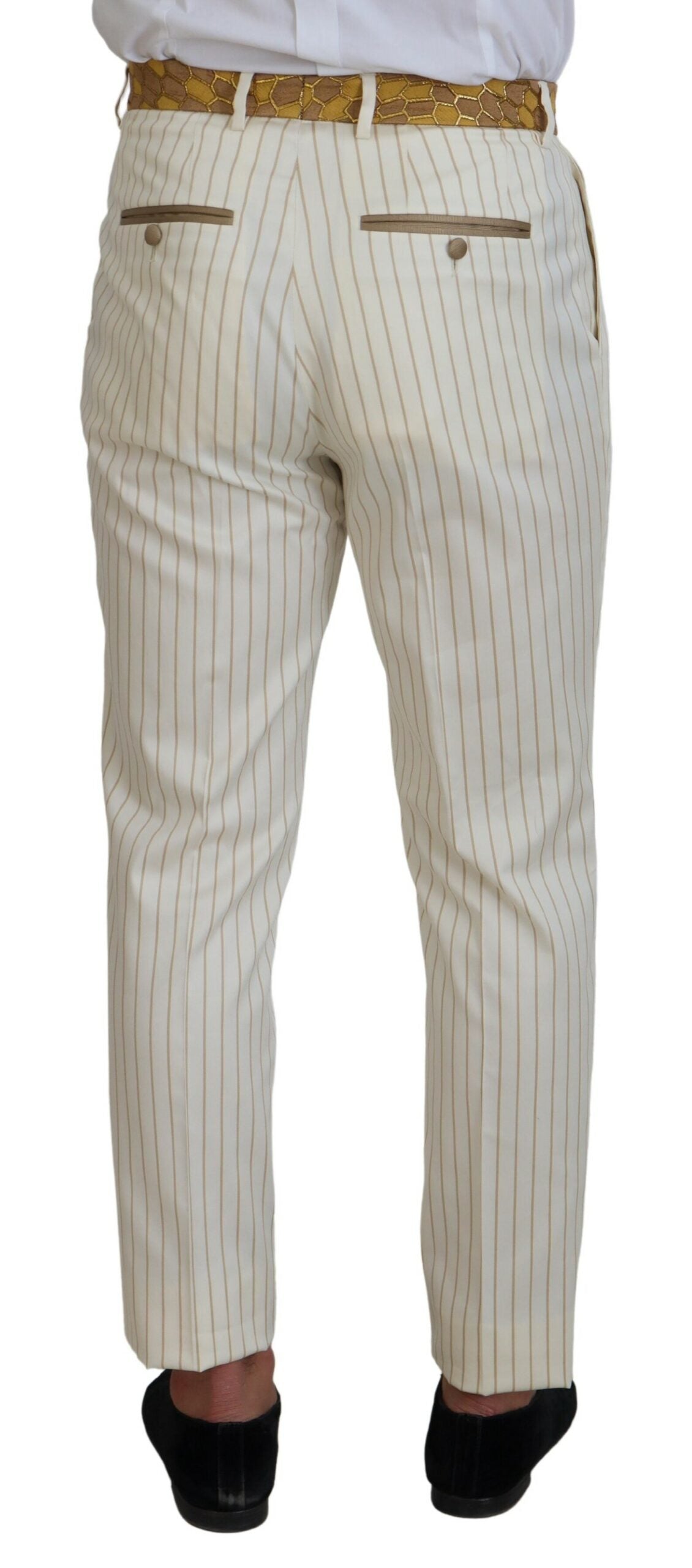 Costume slim à rayures or blanc cassé Dolce & Gabbana