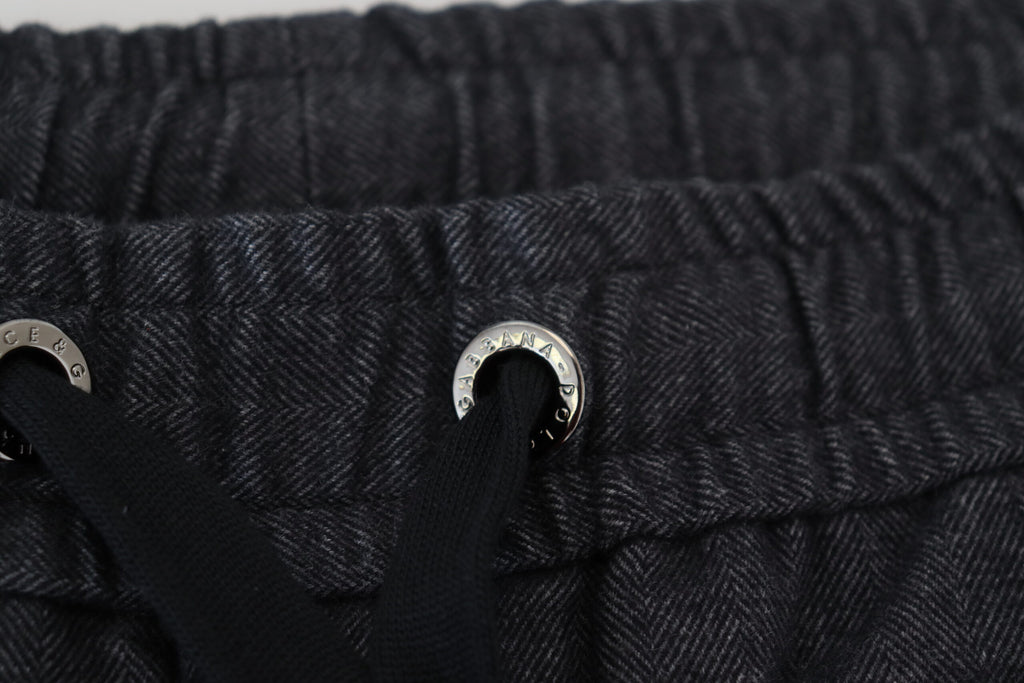 Dolce & Gabbana Grey Cotton Tapered Cotton Pants