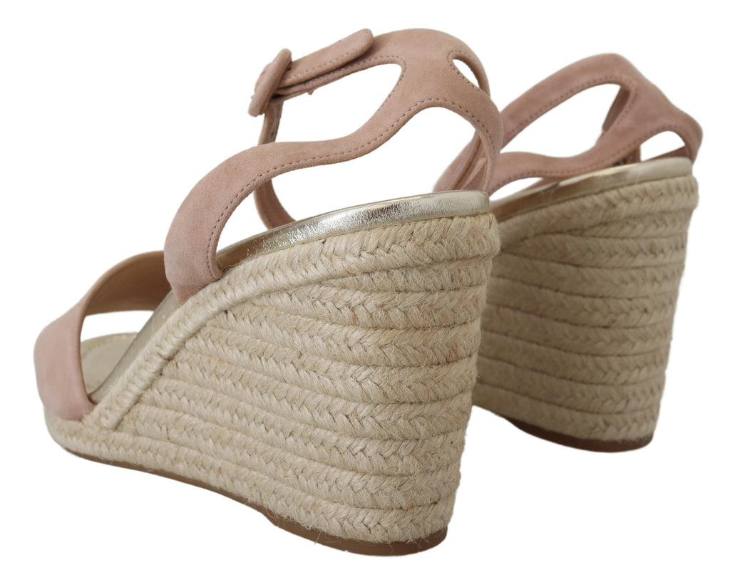 Prada – Sandalen mit Knöchelriemen aus rosa Wildleder
