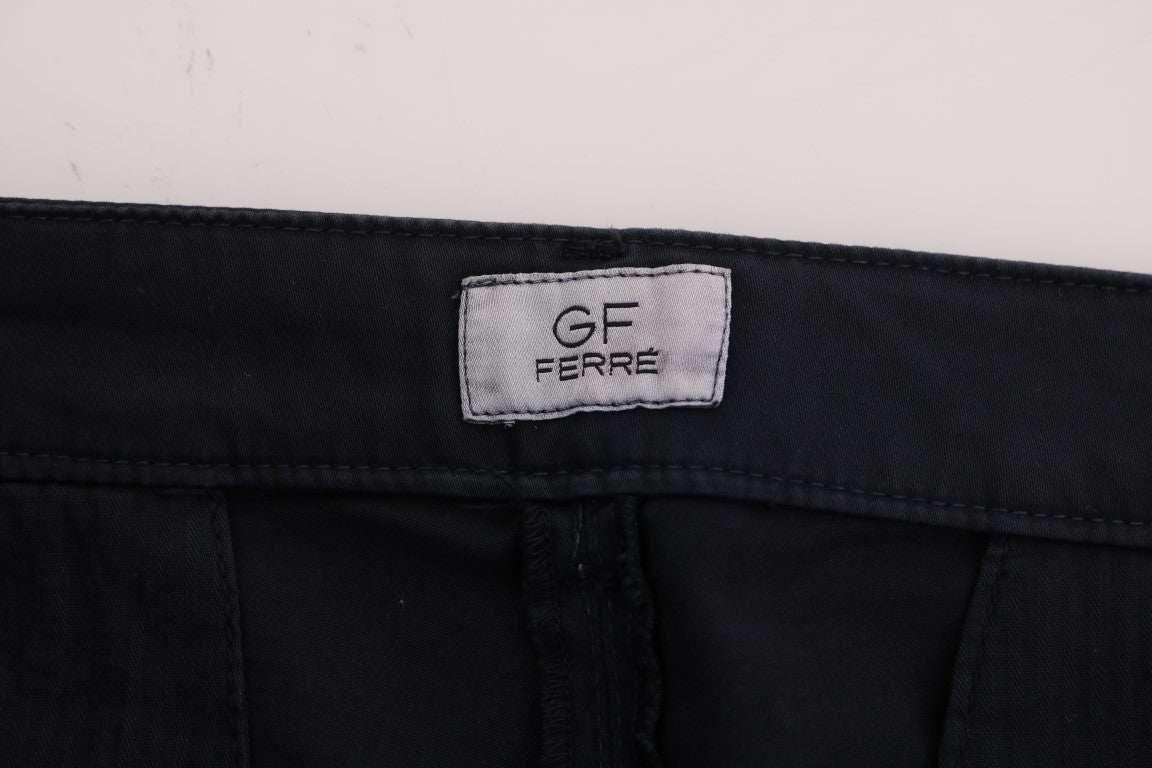 Pantalon Chino GF Ferre en Coton Stretch Bleu